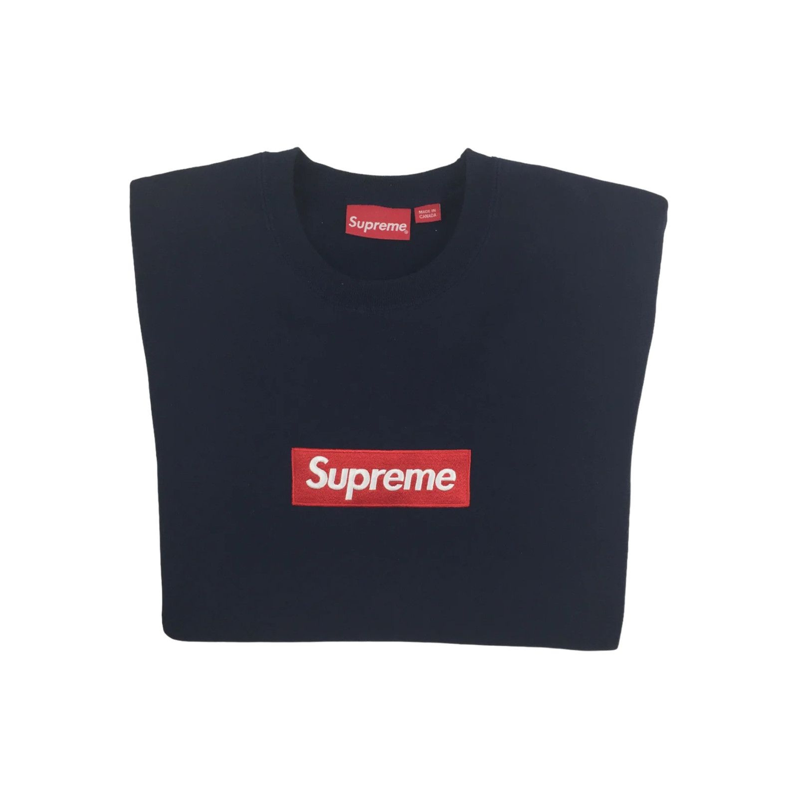 Supreme 2015 Supreme Navy Box Logo Crewneck Size US L / EU 52-54 / 3 - 2 Thumbnail