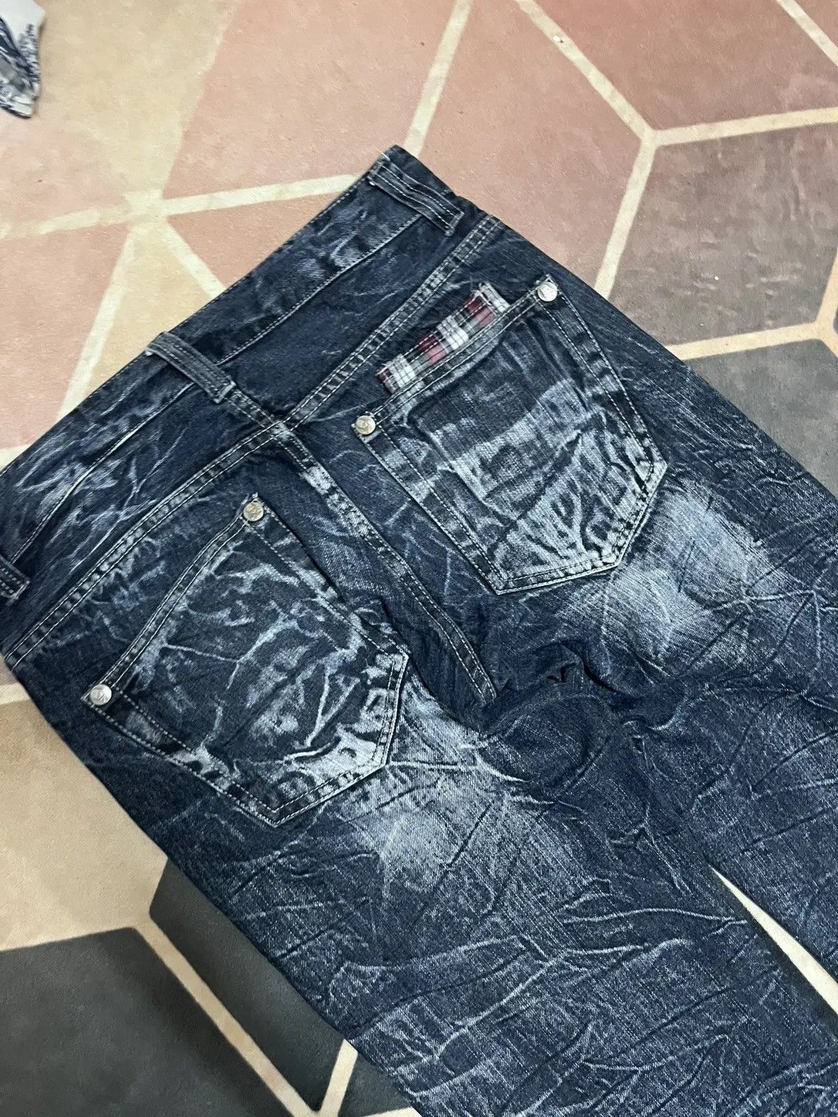 Japanese Brand Skullbones Japanese Brand Crazy Faded Jeans Size US 31 - 13 Thumbnail