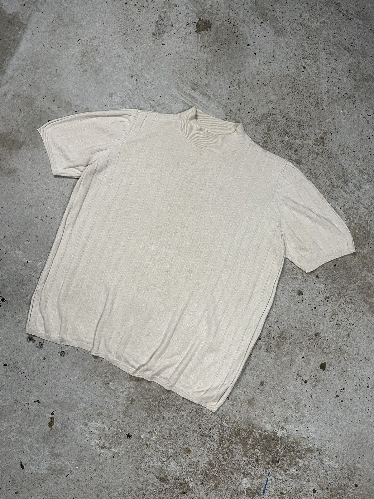 Japanese Brand × Vintage Vintage 90s Old Money Style Short Sleeve Silk Wool Sweater Size US L / EU 52-54 / 3 - 8 Thumbnail