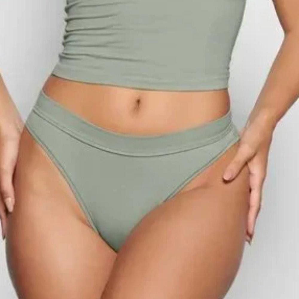 Designer CT567 NWT SKIMS Cotton Jersey Cheeky Tanga Brief Lagoon 4X Size ONE SIZE - 1 Thumbnail