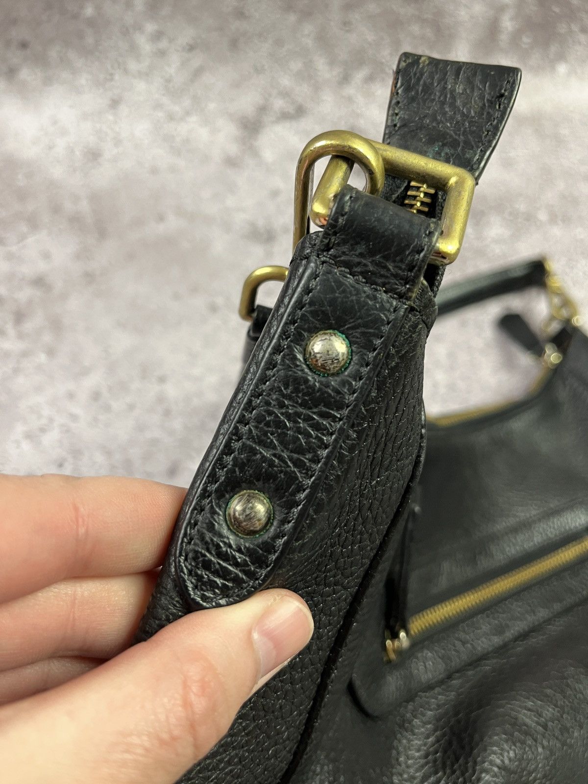 Tod's Black Pebbled Leather Shoulder Bag Hobo Purse Italy 🇮🇹 Size ONE SIZE - 5 Thumbnail