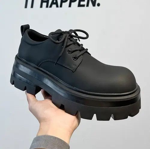 Other Black Chunky PU Leather Boots Size US 8 / EU 41 - 1 Thumbnail