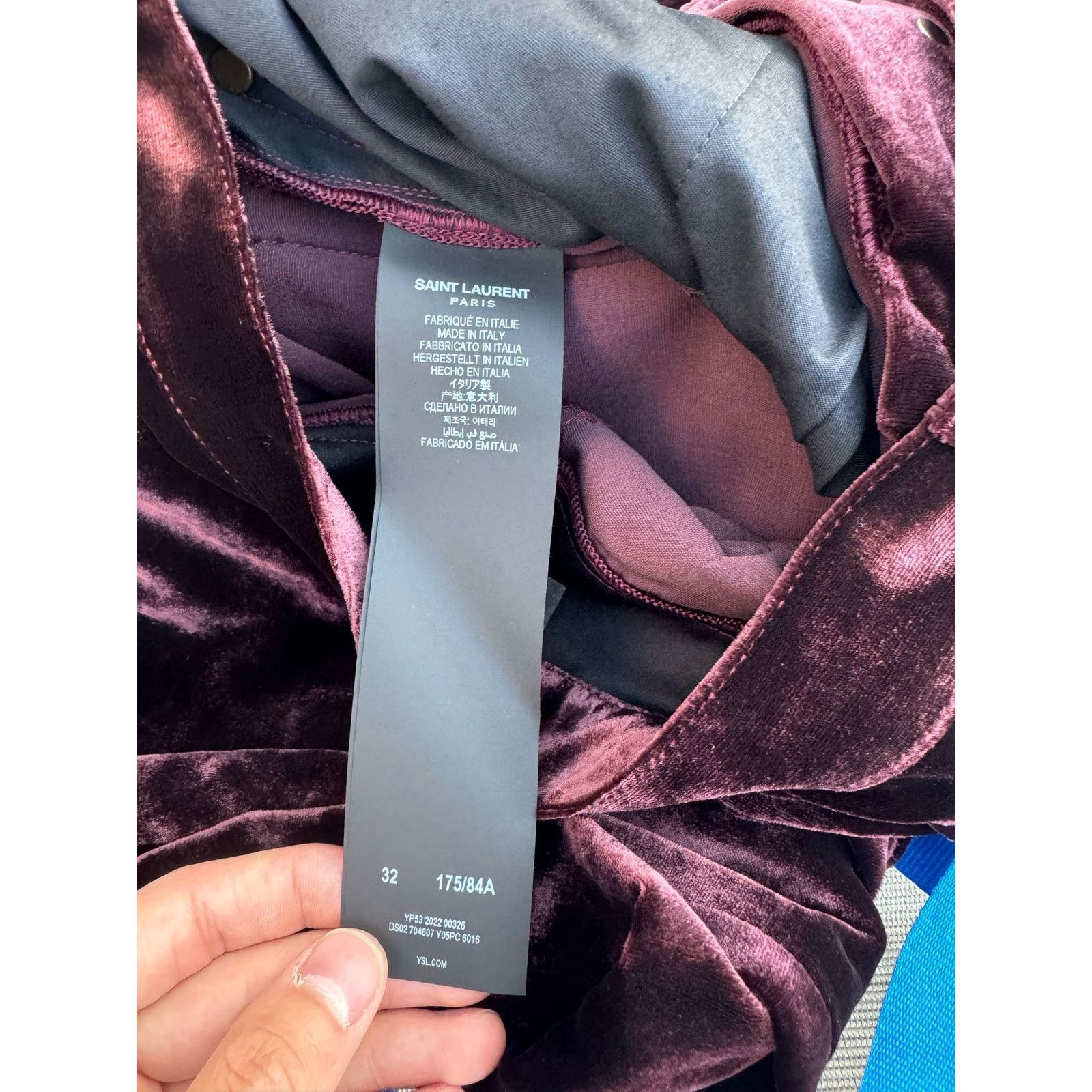 Saint Laurent Paris o1rshd1 Wide Leg Velvet / Velour Pants in Burgundy Size US 32 / EU 48 - 20 Thumbnail