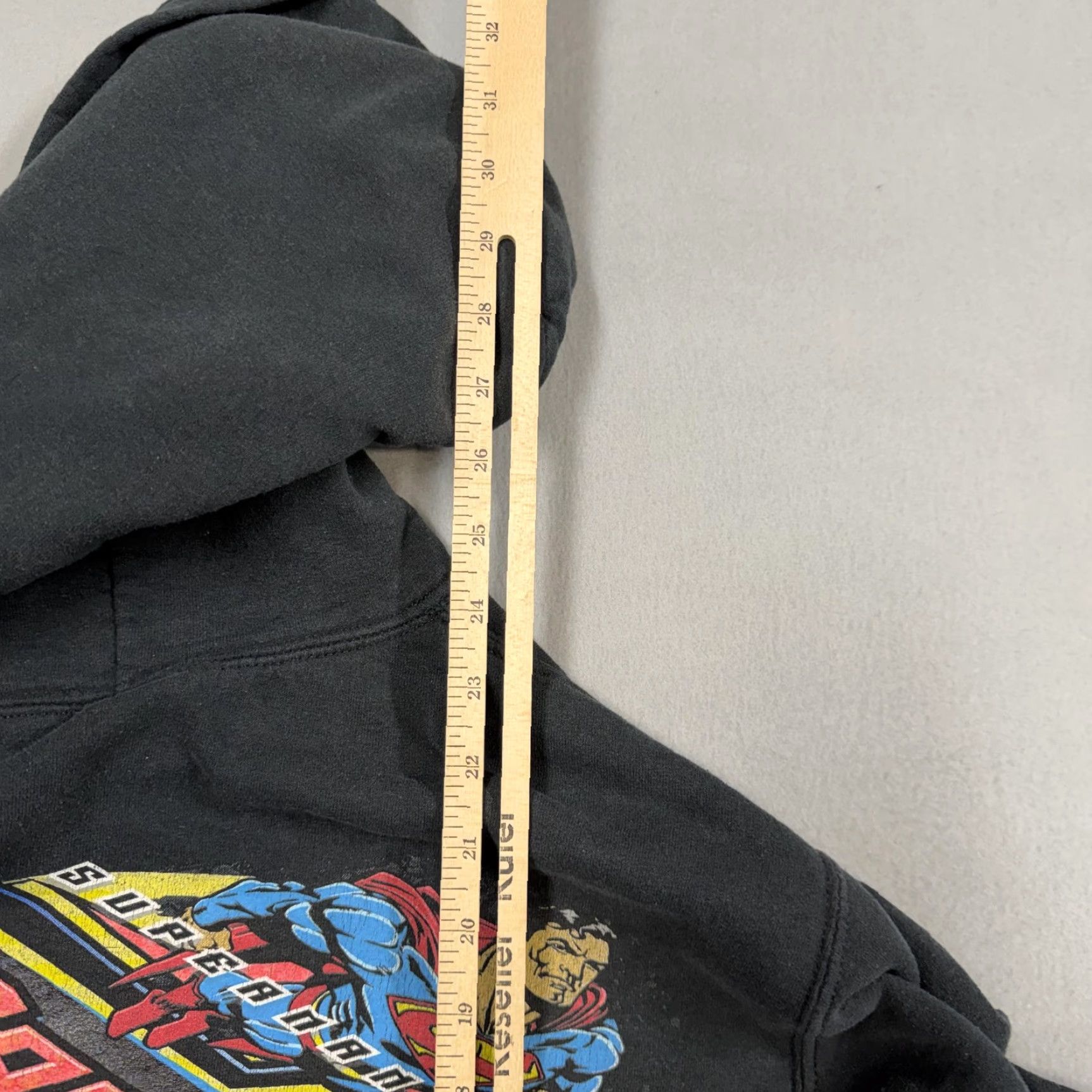 Vintage Superman Hoodie Mens Small Black Fleece Graphic Print Pockets Crew Neck Sweatshirt Size US S / EU 44-46 / 1 - 7 Thumbnail