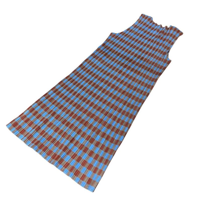 Issey Miyake Issey Miyake size:3 Blue checkered dress Size S / US 4 / IT 40 - 2 Thumbnail