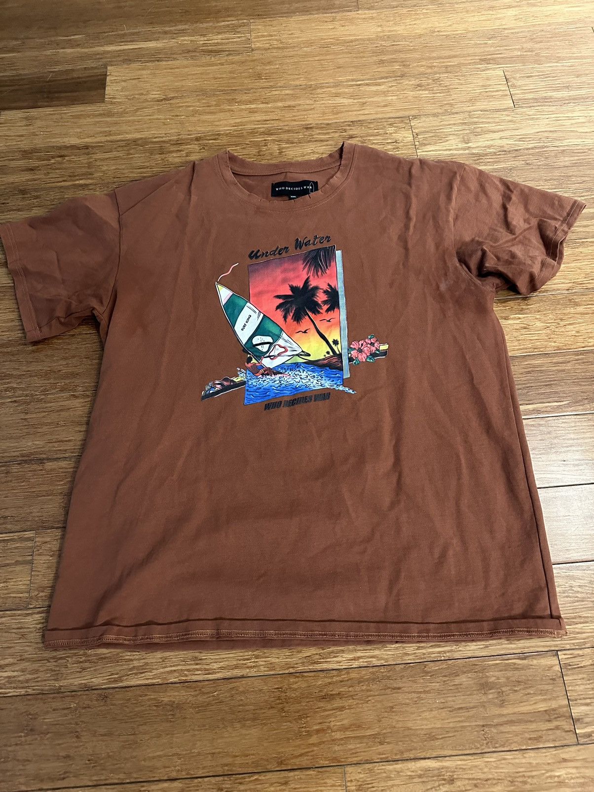 image of Who Decides War Under Water Tee in Brown, Men's (Size 2XL)