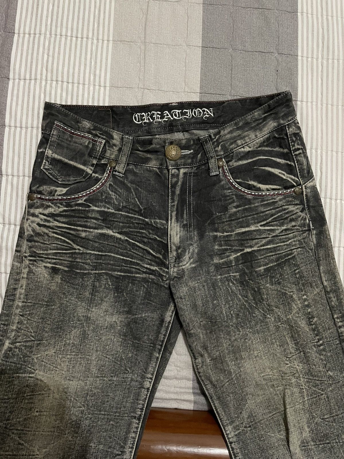 Japanese Brand Y2K Creation fadding denim y2k Size US 32 / EU 48 - 17 Thumbnail