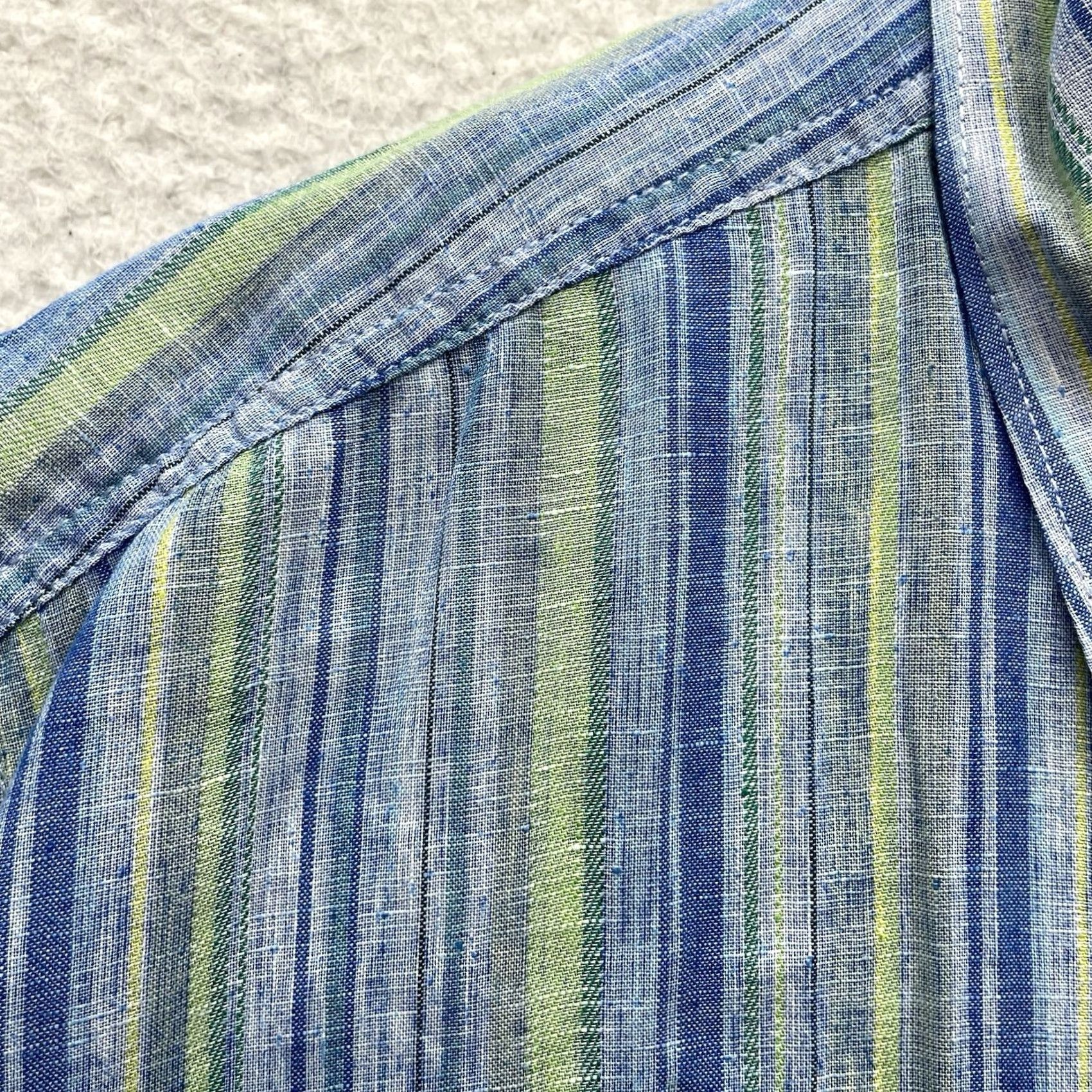 Tommy Bahama Tommy Bahama Shirt Mens 2XL Multicolor Striped Linen Blend Button Up Collared Beach Casual) (No, remove parenthesis) Size US XXL / EU 58 / 5 - 5 Thumbnail