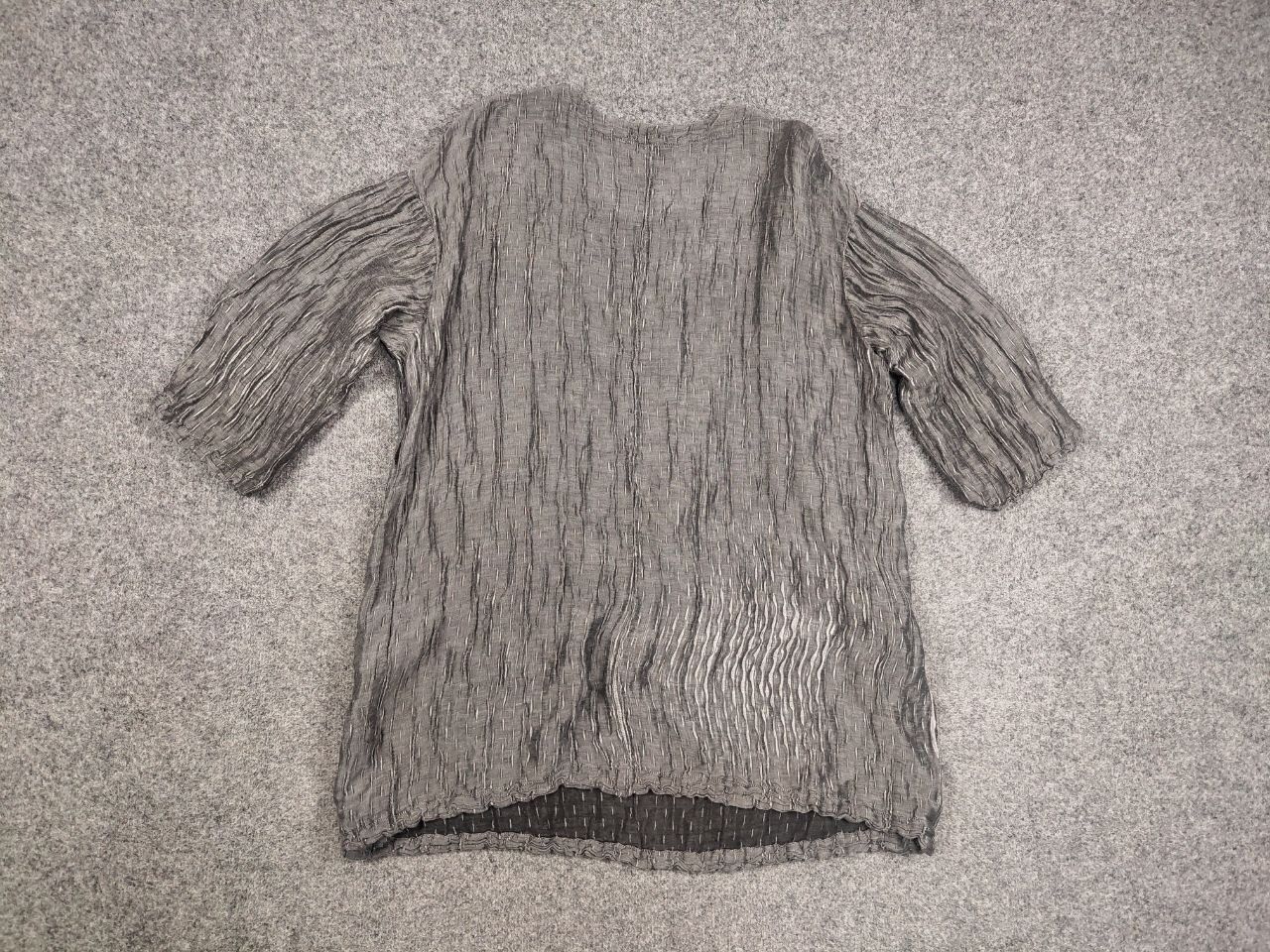 Designer Grizas Design Light Linen Silk Blend Dark Gray Tunic Size S / US 4 / IT 40 - 12 Thumbnail