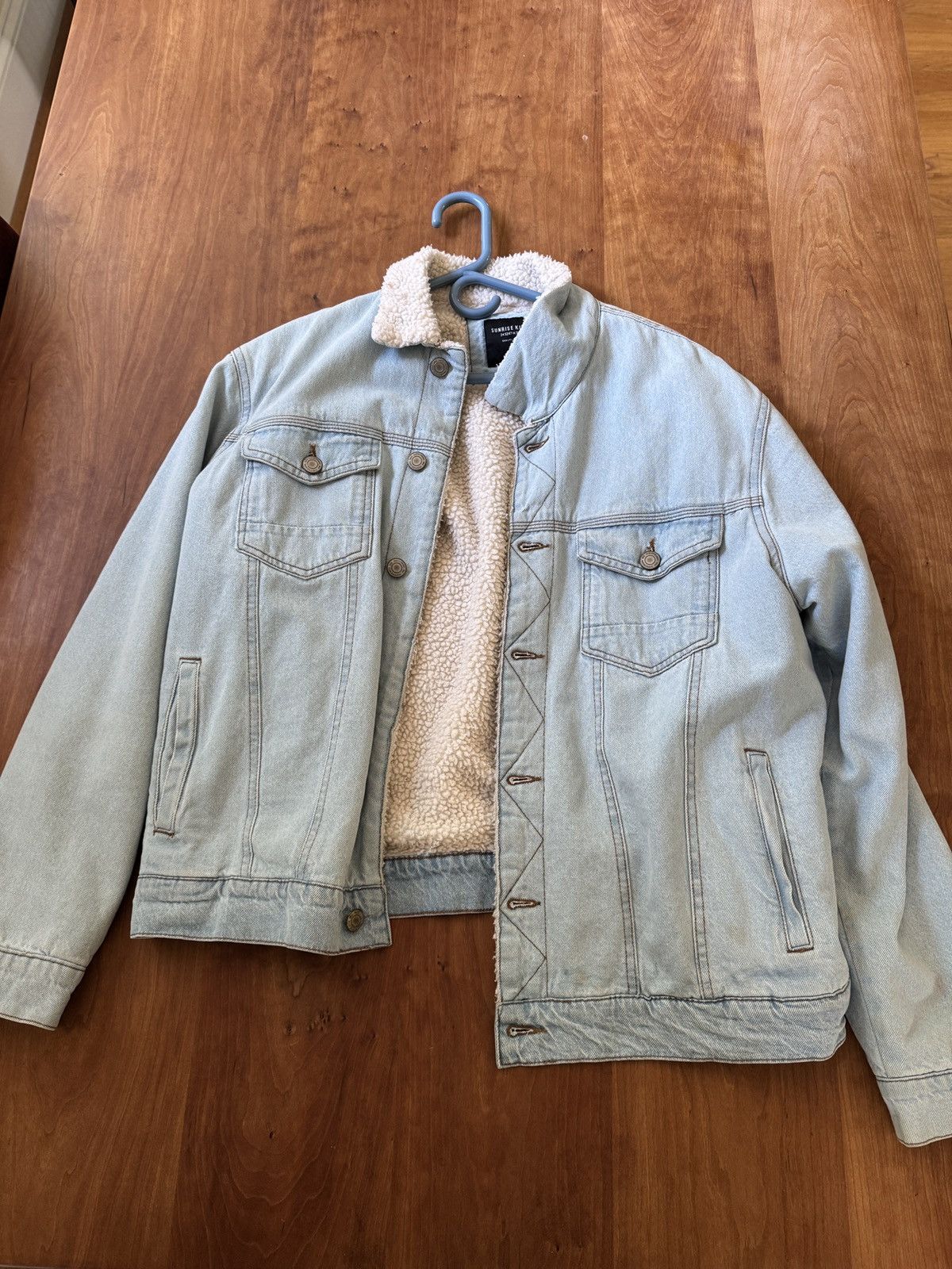 Vintage Vintage Whitewash Denim Jacket with fur Size US L / EU 52-54 / 3 - 1 Thumbnail