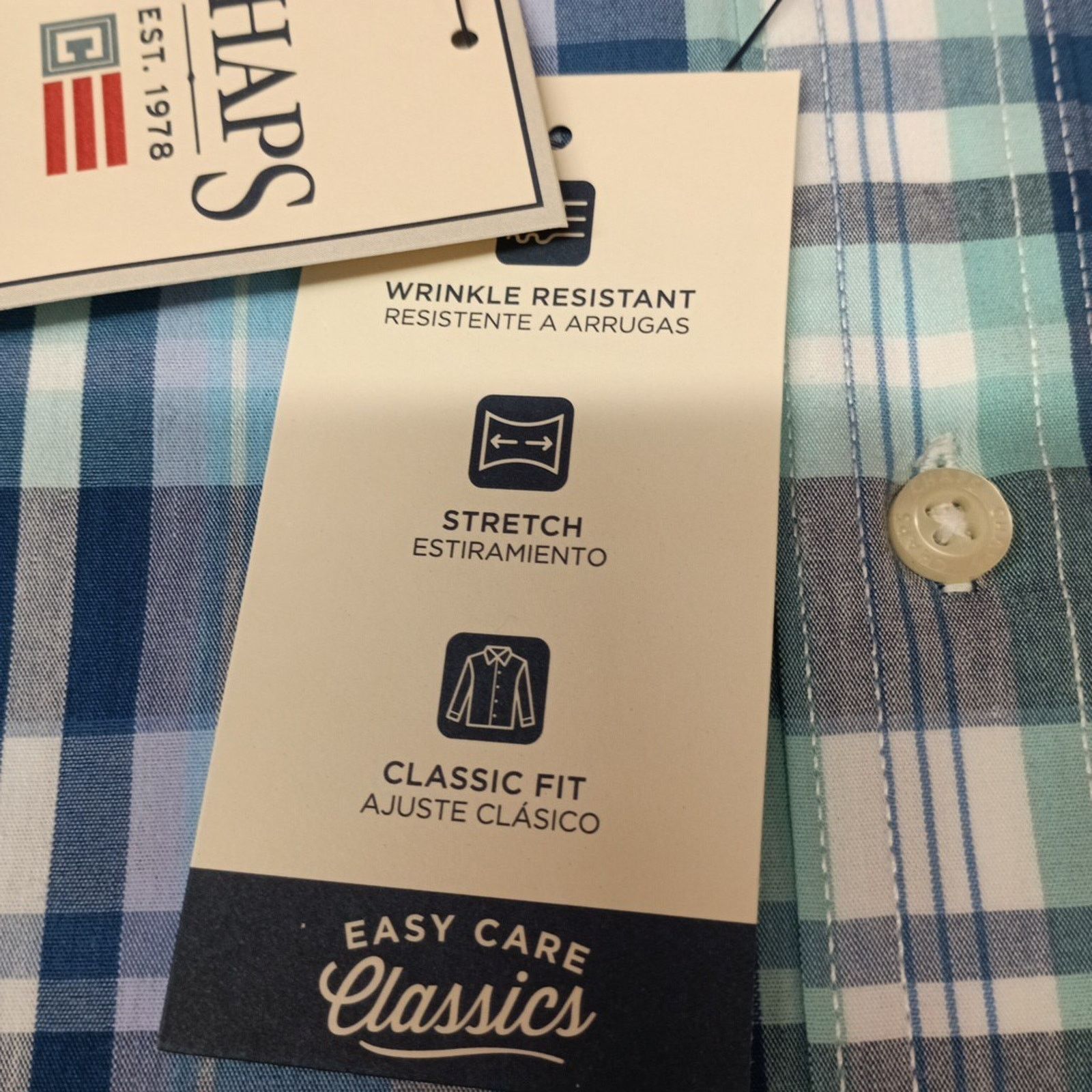 Chaps CHAPS Button Down Plaid Shirt Men's 2XL Lilac Blue Multi Size US XXL / EU 58 / 5 - 4 Thumbnail