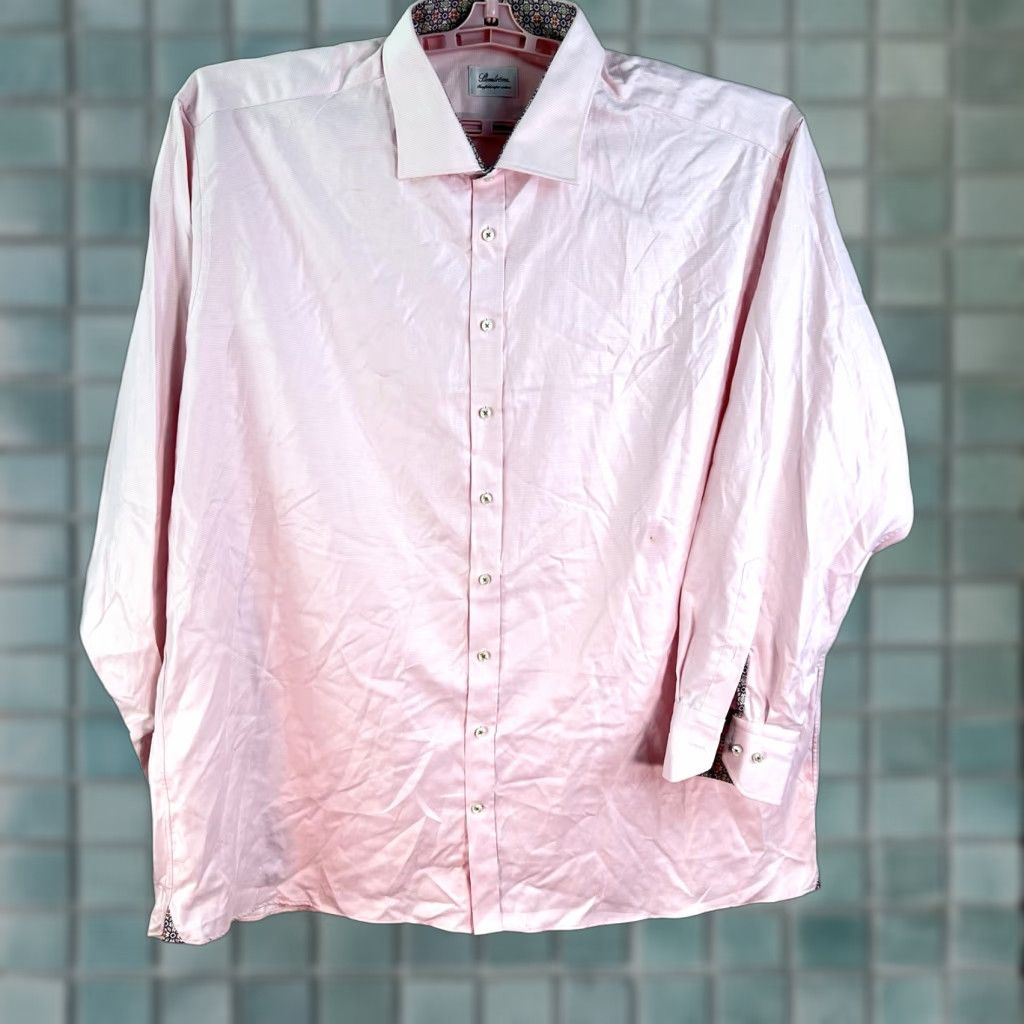 Vintage VINTAGE Stenstroms Cotton Houndstooth Shirt Mens 4XL Button-Up Casual Long Sleeve Pink Size US XXL / EU 58 / 5 - 1 Thumbnail