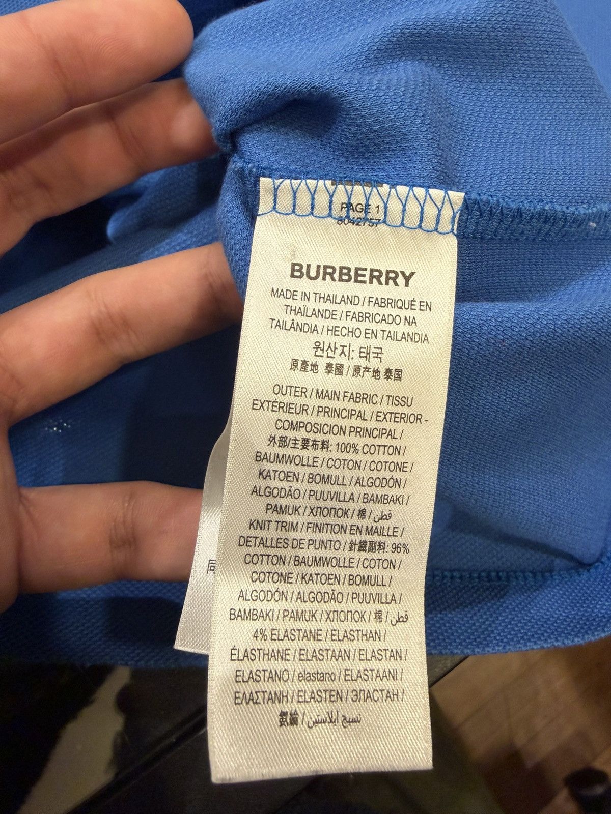 Burberry Burberry Blue Polo Shirt Size US XL / EU 56 / 4 - 4 Thumbnail