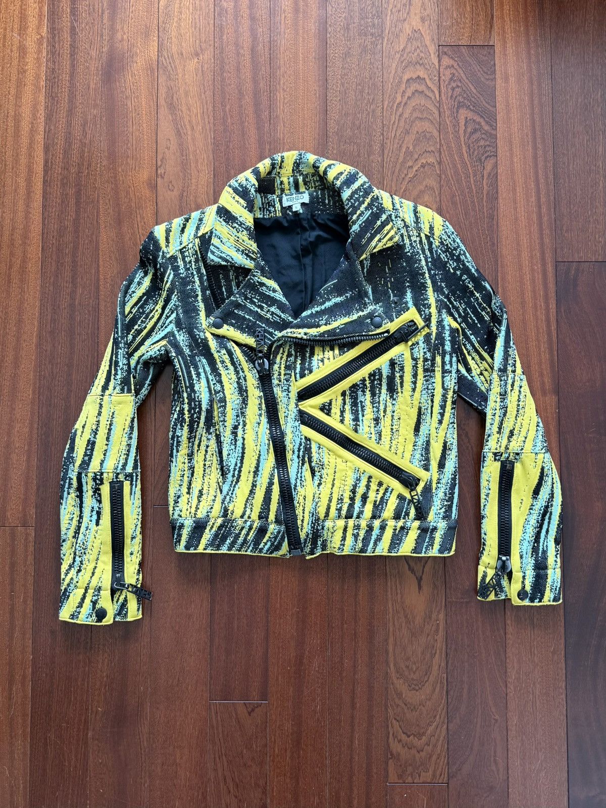 Kenzo Kenzo Jungle Graphic Moto Jacket Size S / US 4 / IT 40 - 3 Thumbnail