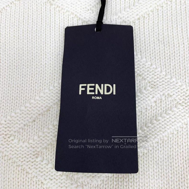 Fendi Fendi Beige logo letter embossed full-print merino wool ro Size US S / EU 44-46 / 1 - 6 Thumbnail