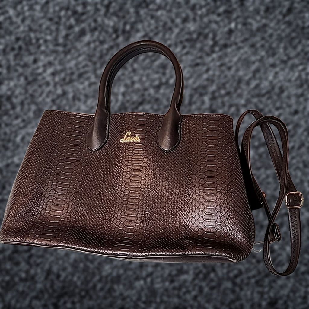 Vintage VINTAGE Lavie Lotus Womens Satchel Bag Purse Brown Large 16" Detachable Sling Strap Zips Size ONE SIZE - 1 Thumbnail