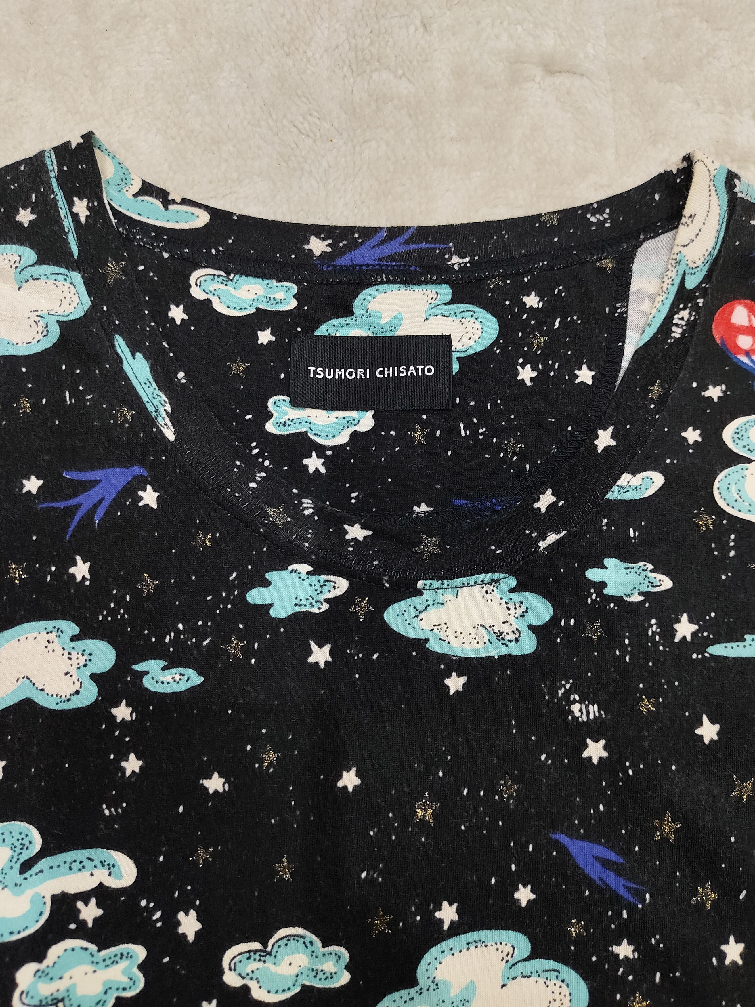 Tsumori Chisato 🇯🇵 Tsumori Chisato 🇯🇵 All Over Print Cloud Art Tshirt Size L / US 10 / IT 46 - 4 Thumbnail