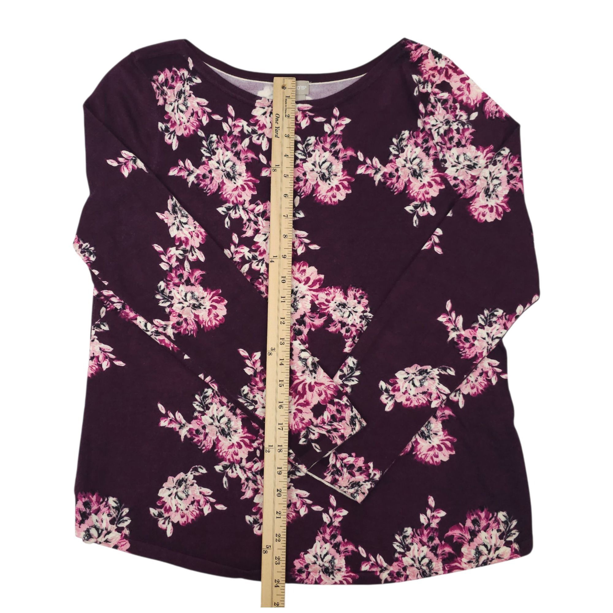 Chicos Chicos Simply Floral Knit Top Sweater Womens Size 1 US M Size M / US 6-8 / IT 42-44 - 6 Thumbnail
