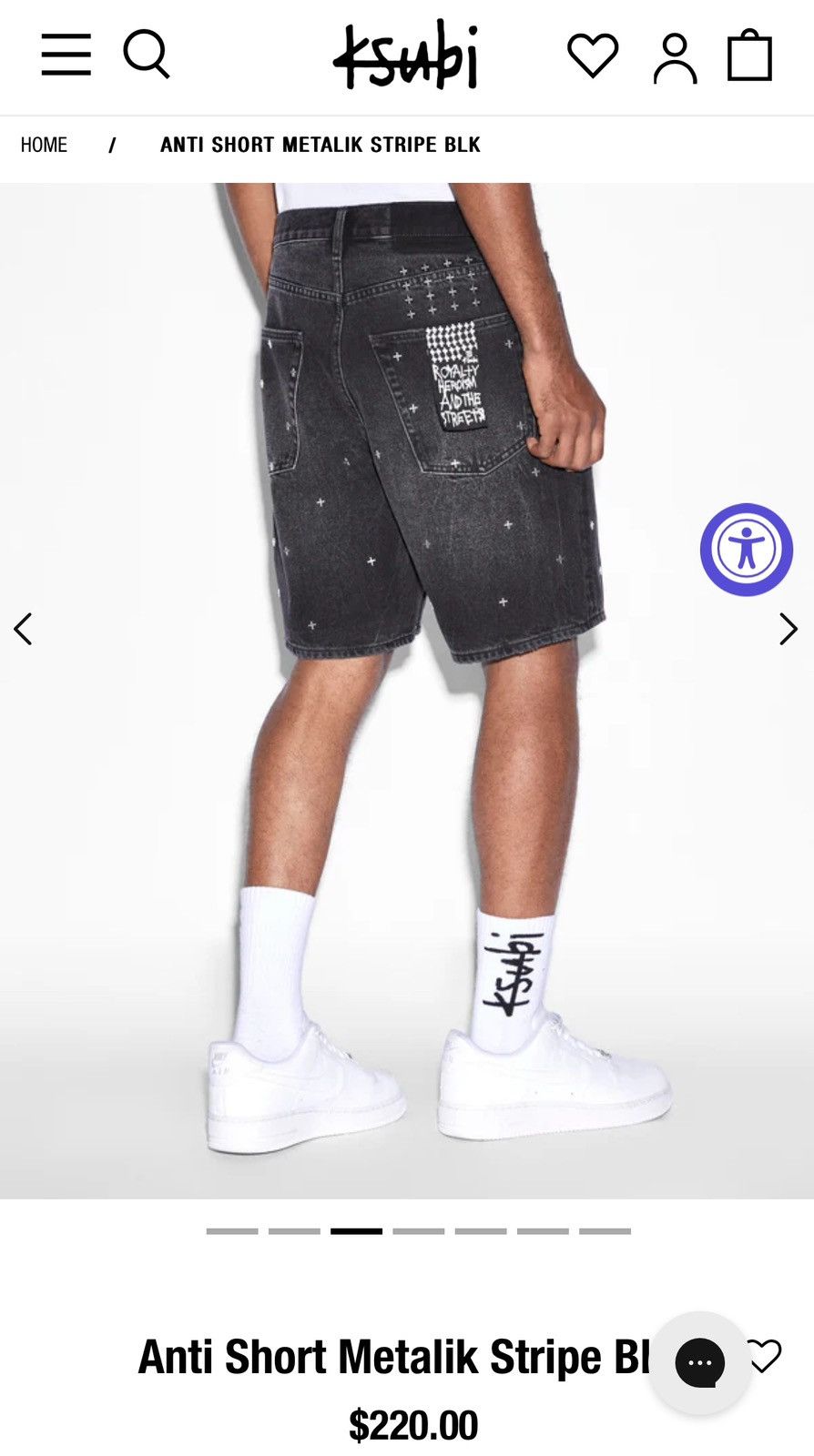 Ksubi Anti Short Metalik Stripe Blk Size US 42 / EU 58 - 13 Thumbnail