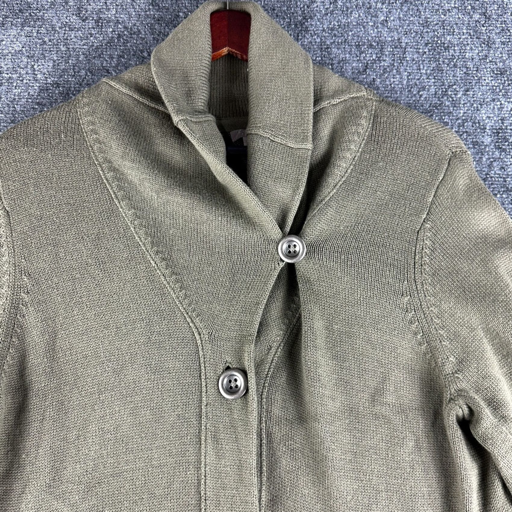J. Jill J. Jill Sweater Cardigan Womens Medium Green Long Sleeve Pockets Button Up Collared Knit Boardroom Casual/Vintage-NOT Vintage Size M / US 6-8 / IT 42-44 - 6 Thumbnail