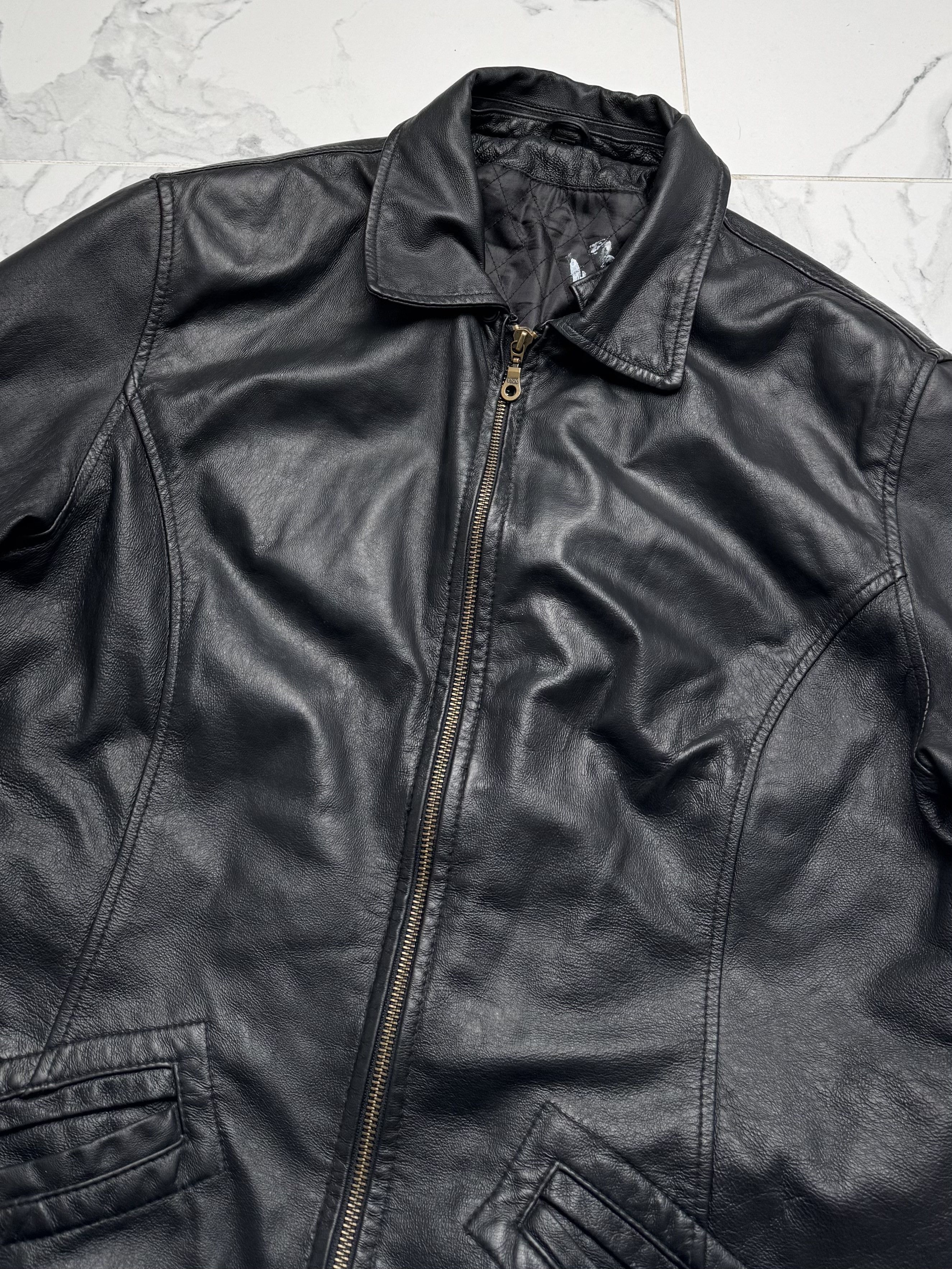 Japanese Brand Y2K Black Leather Jacket Mens Zip Up Classic Minimal Coat Size US M / EU 48-50 / 2 - 5 Thumbnail