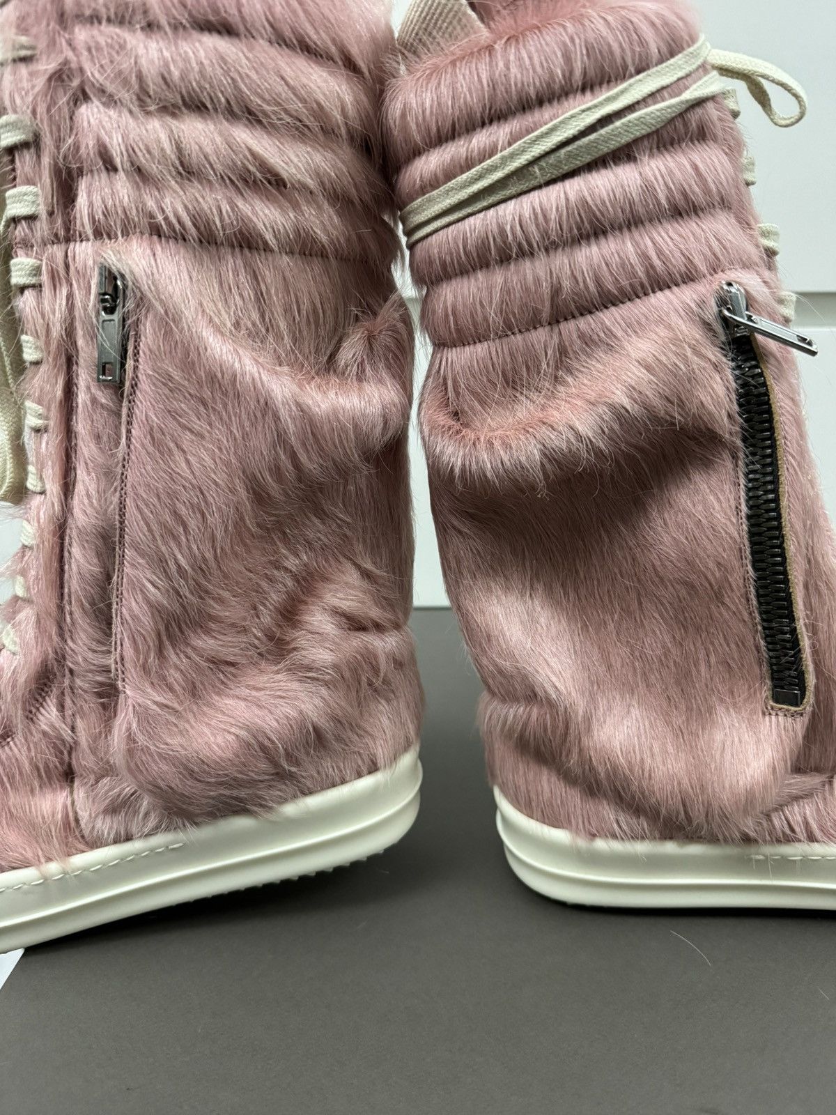 Rick Owens RICK OWENS LEATHER PONY PINK MILK CARGOBASKETS Size US 9 / EU 42 - 6 Thumbnail