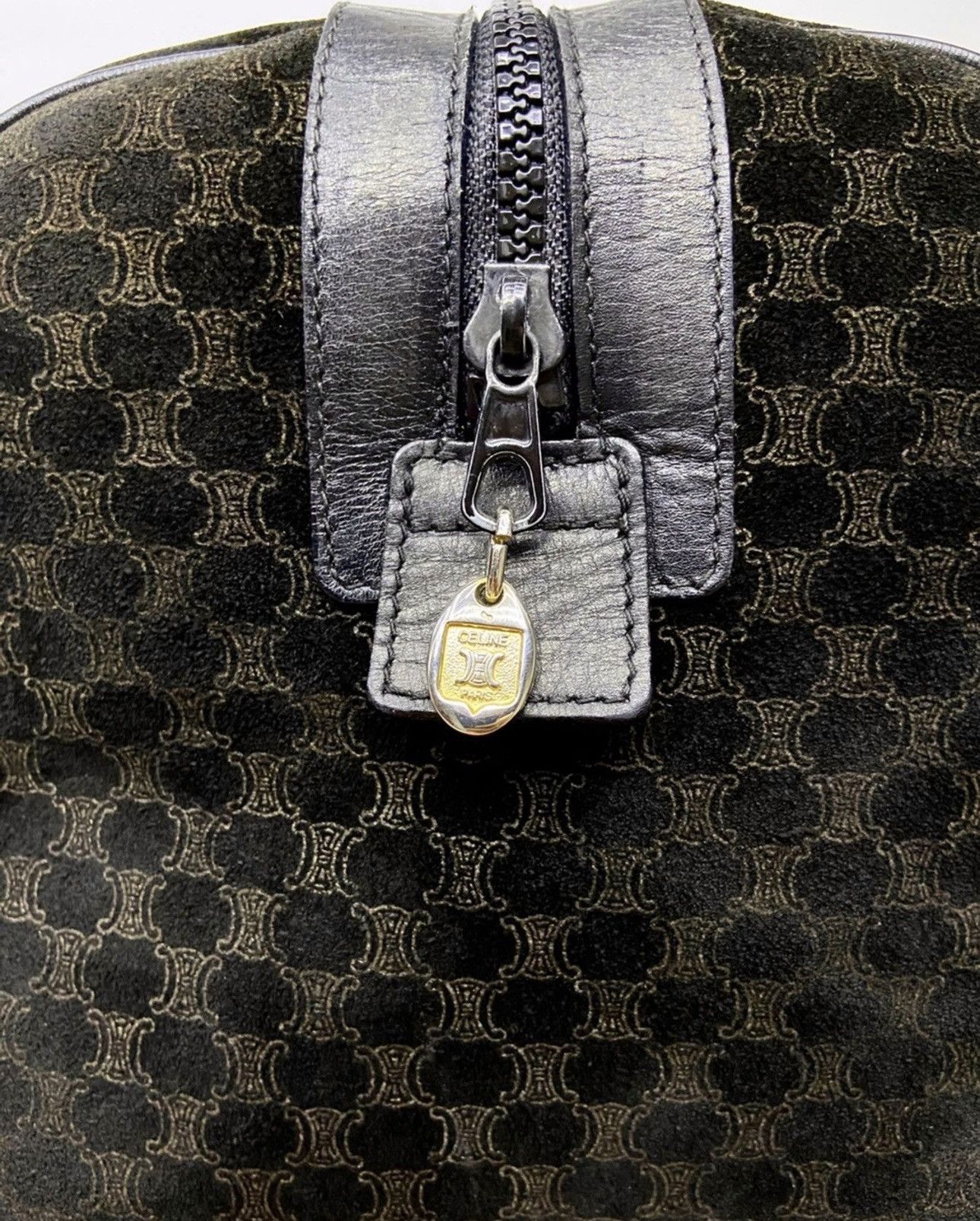 Celine ★0% TAX★ CELINE MACADAM SUEDE MONOGRAM SPORT BOSTON BAG 90S Size ONE SIZE - 7 Thumbnail