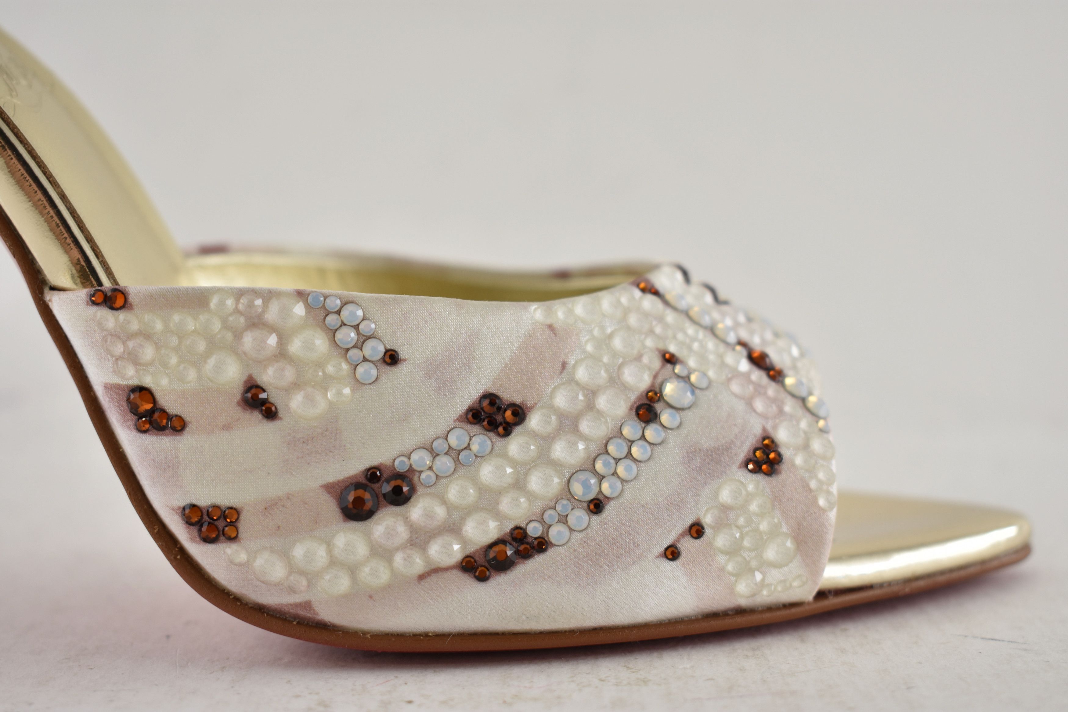 Christian Louboutin Miss Z Mule Gaagal Strass 100 Backless Sandal Heel Pump 37 Size US 7 / IT 37 - 5 Thumbnail