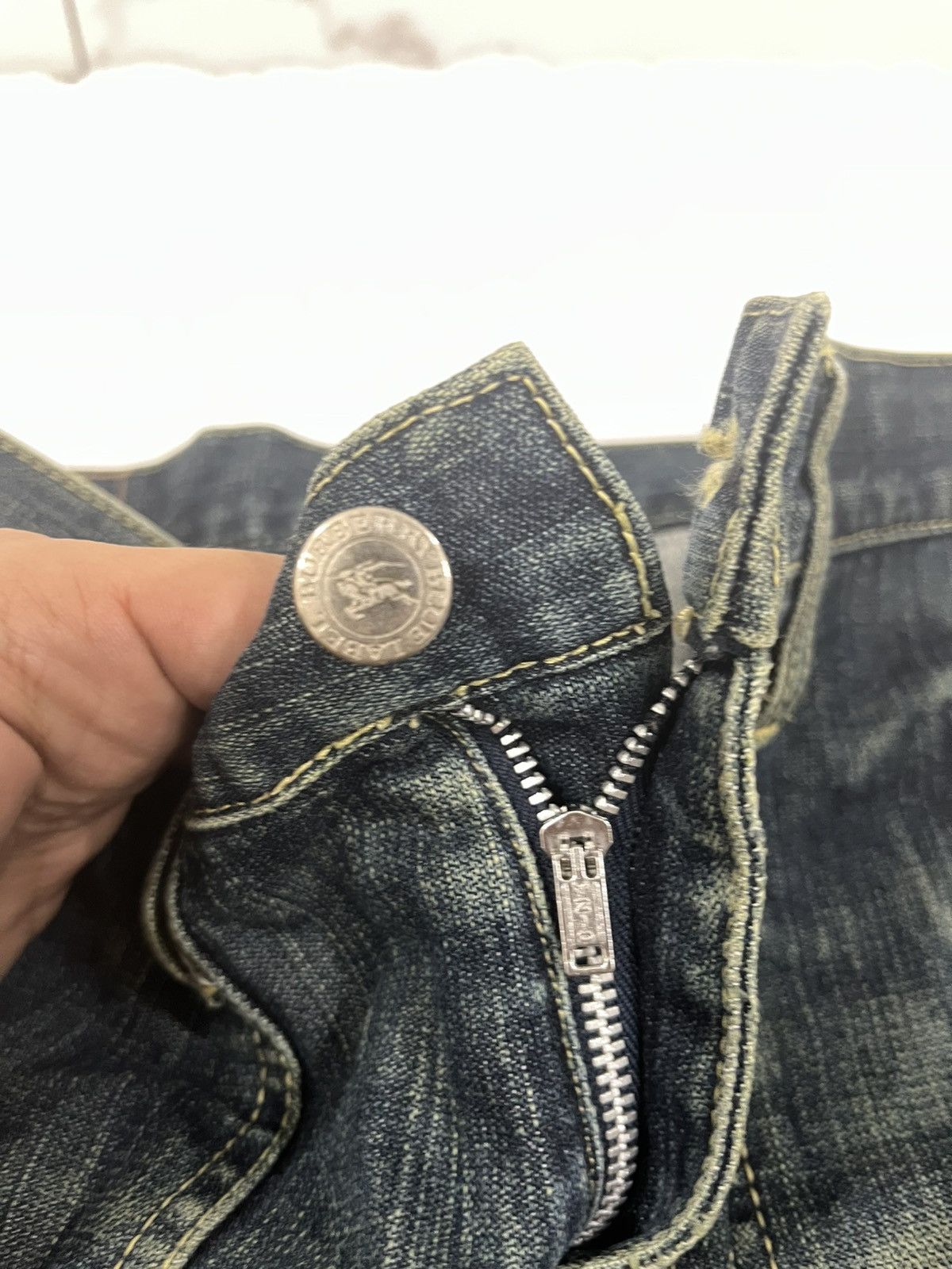 Burberry × Japanese Brand × Vintage Burberry Blue Label Distress Bush/klaus Jeans Size S Size US 31 - 10 Thumbnail