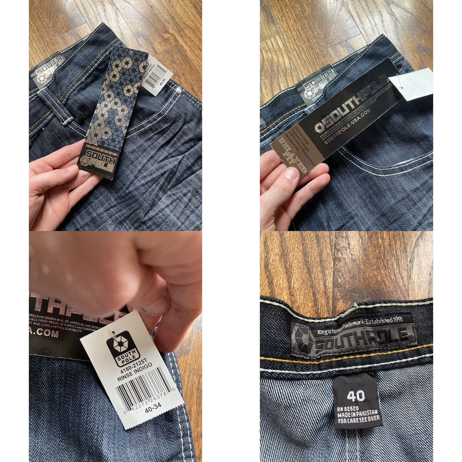 Southpole VINTAGE Southpole Jeans Men 40x34 90s Hip Hop Skater Deadstock 5-Pocket Denim Blue Straight 4180 Size US 40 / EU 56 - 8 Thumbnail
