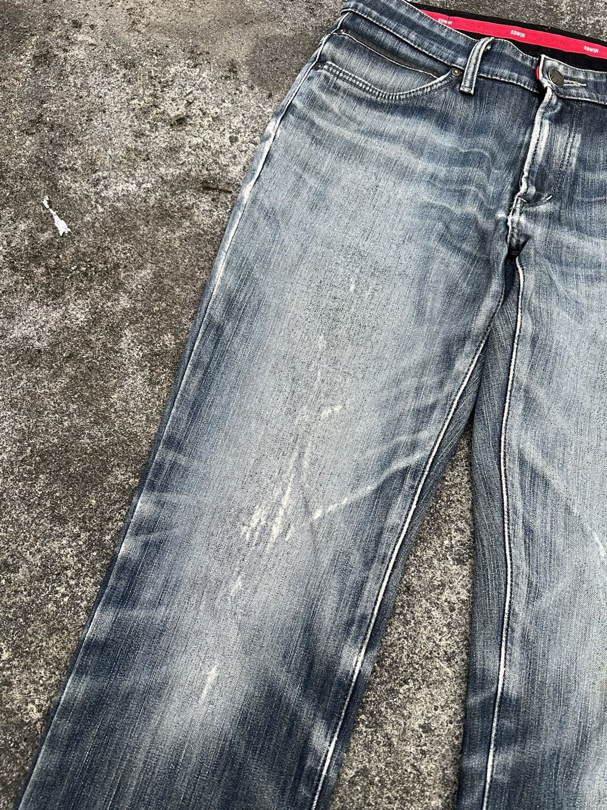Edwin × If Six Was Nine VINTAGE EDWIN WILD FIRE DISTRESS JEAN Size US 31 - 5 Thumbnail