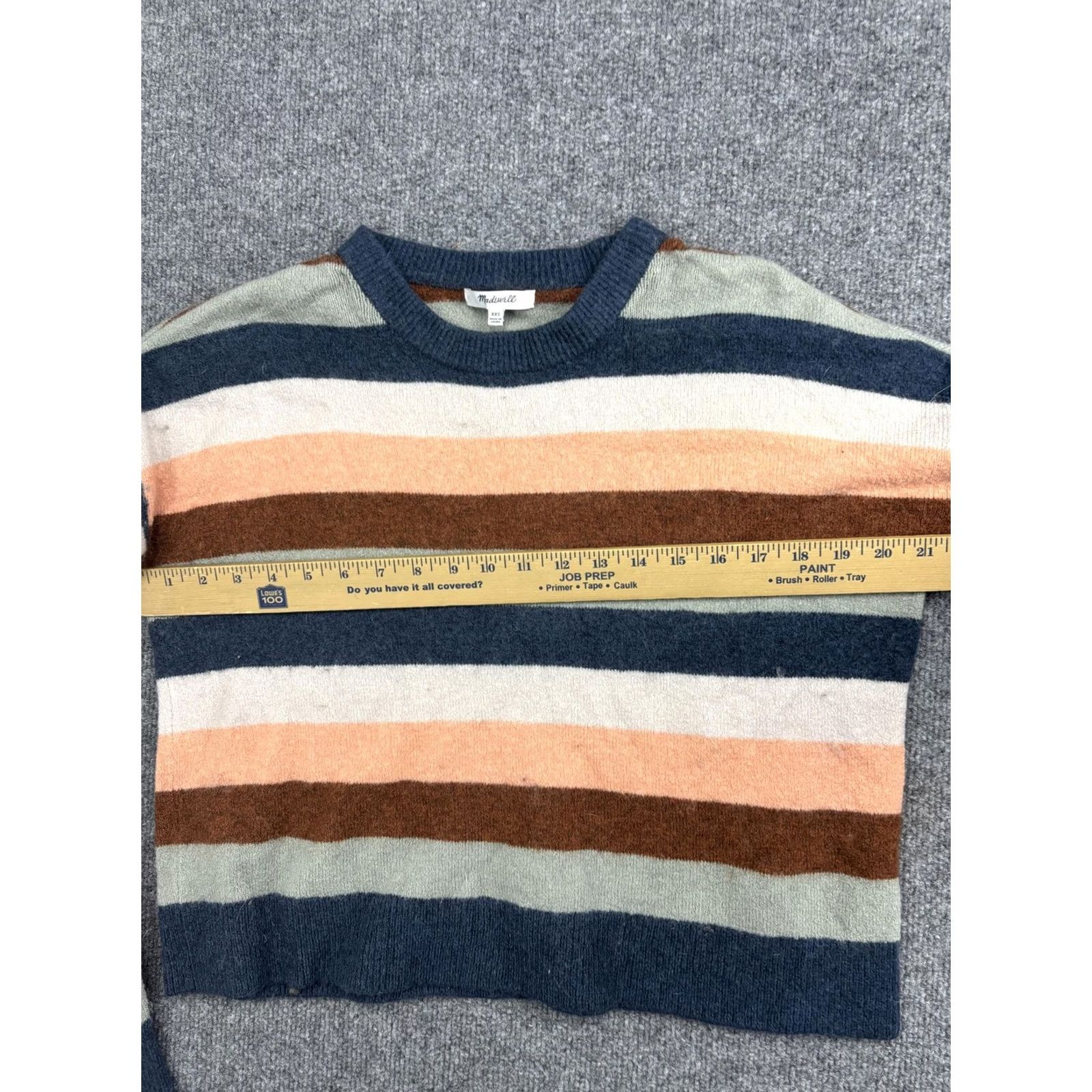 Madewell Madewell Sweater Womens XXS Multicolor Stripe Crew Neck Wool Blend Pullover Size XXS / US 00 / IT 34 - 5 Thumbnail