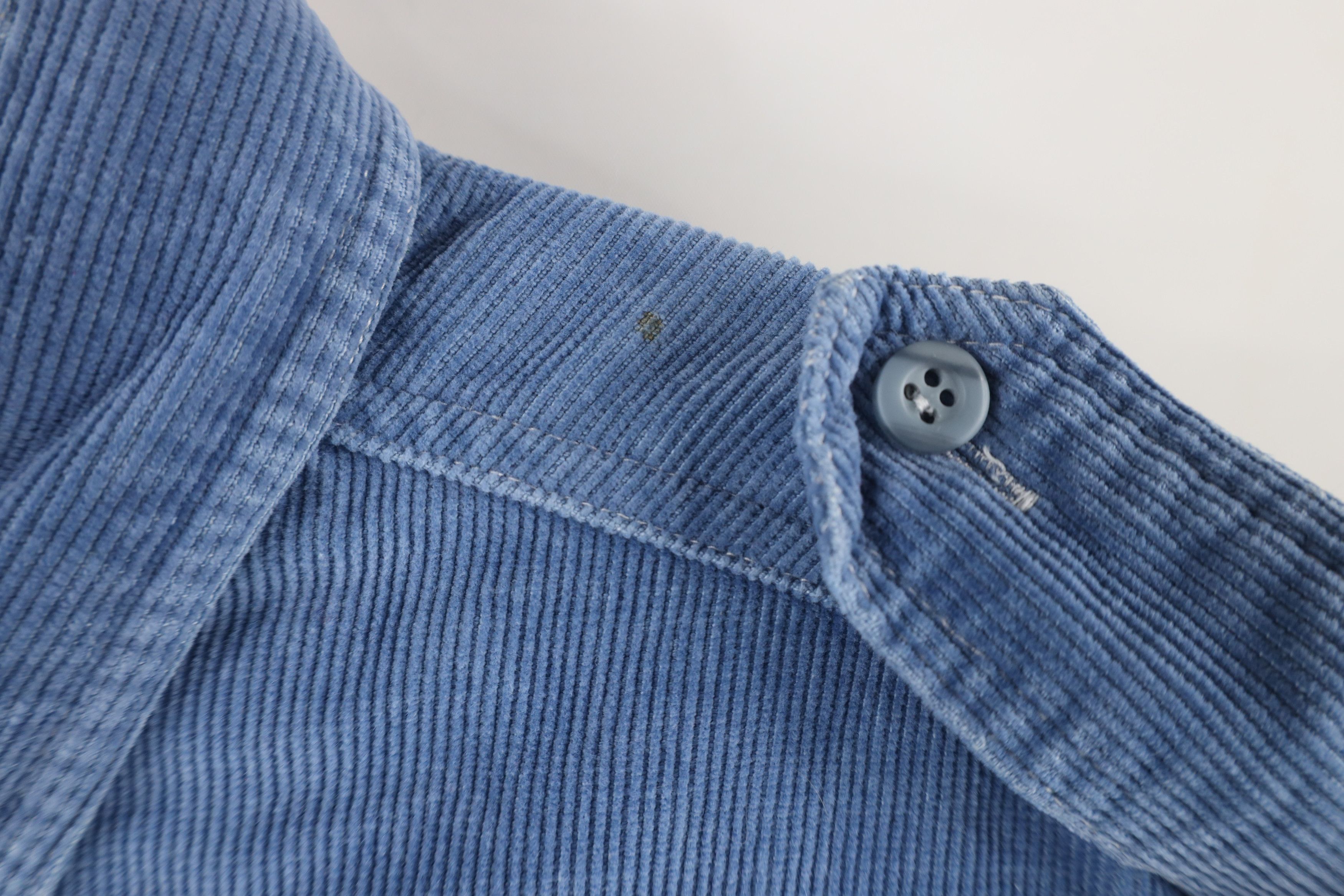 Levi's × Vintage Vintage 80s 90s Levis Military Corduroy Button Shirt Blue Size US L / EU 52-54 / 3 - 5 Thumbnail