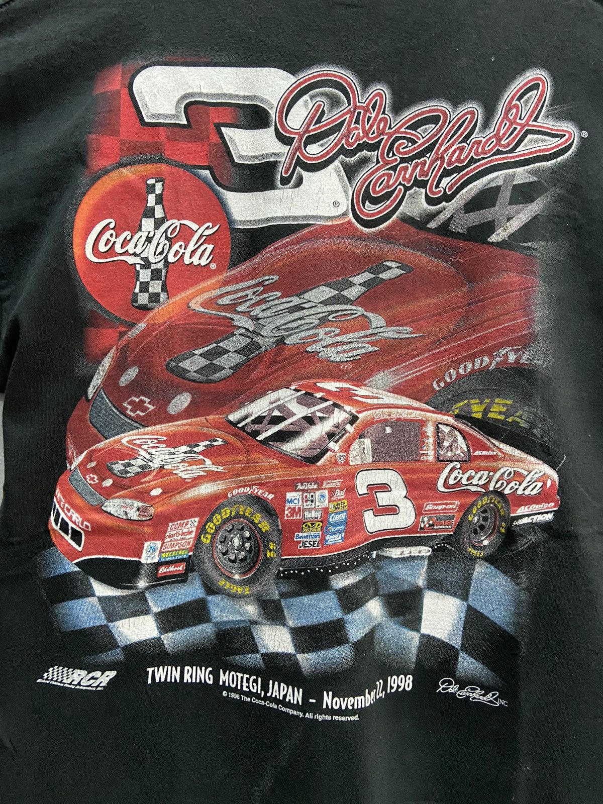 NASCAR VINTAGE DALE EARNHARDT #3 1998 JAPAN COCA-COLA TEE SHIRT Size US L / EU 52-54 / 3 - 7 Thumbnail
