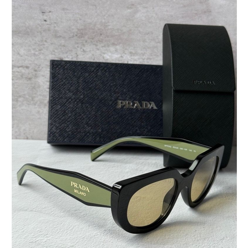 Prada NEW Prada PR D02S Cat Eye Sunglasses in Black Green $390 Size ONE SIZE - 1 Thumbnail