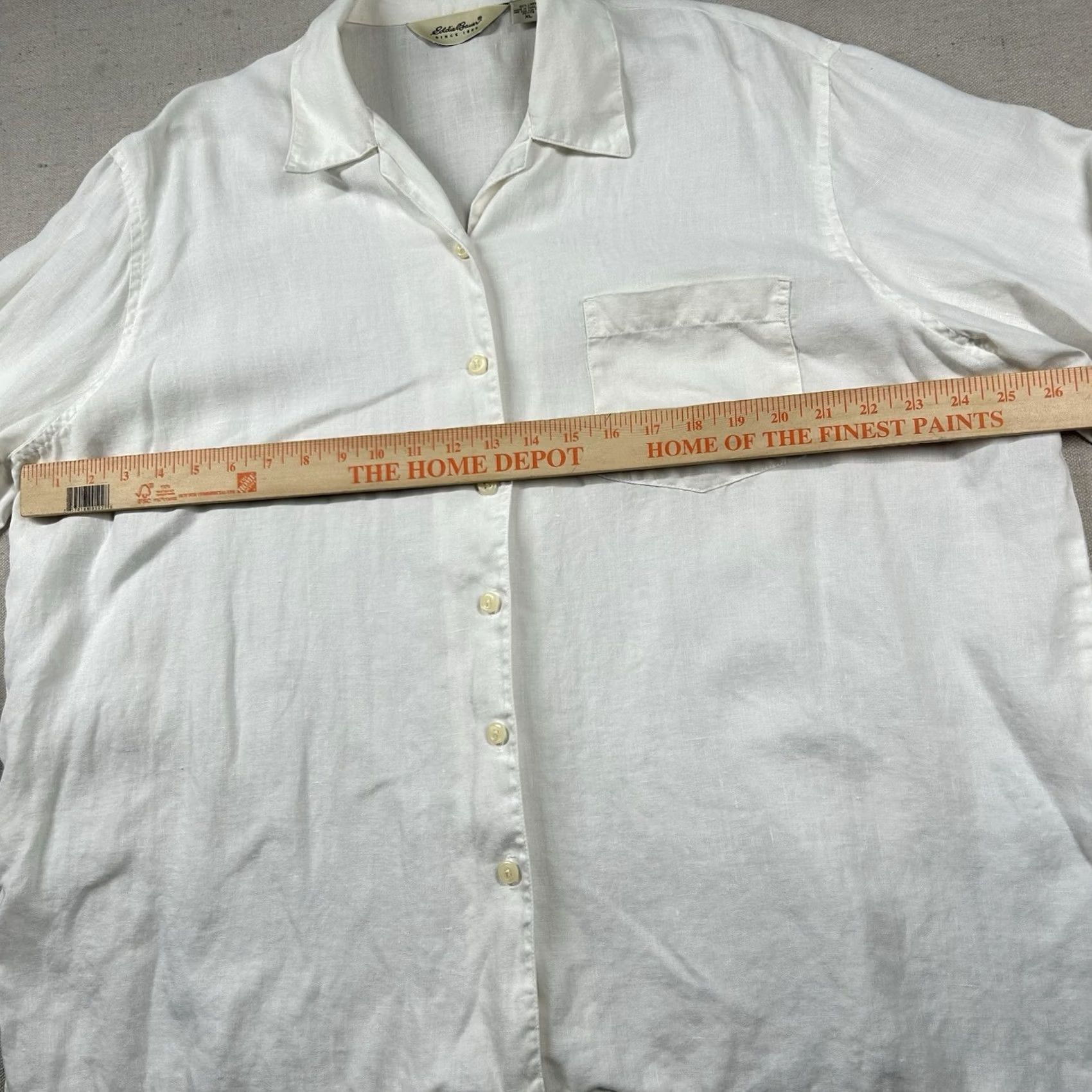 Eddie Bauer Eddie Bauer Shirt Womens XL Petite 100% Linen Button Up Solid White Beachy Baggy Shirt Womens XL Petite White Linen Button-Up Beachy Baggy Size XL / US 12-14 / IT 48-50 - 6 Thumbnail