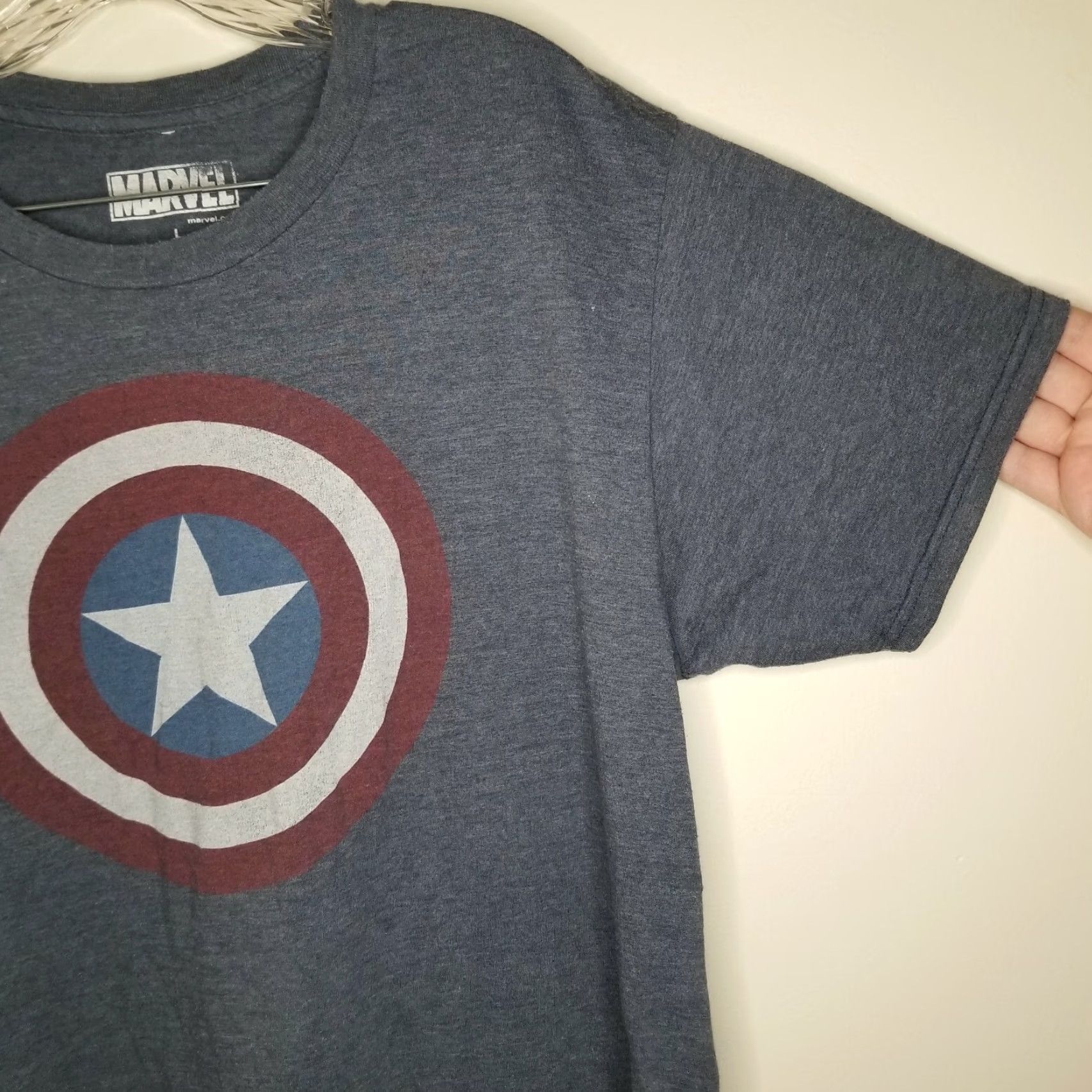 Vintage MARVEL Captain America Short Sleeve T-Shirt Adult Large Blue Mens Size US L / EU 52-54 / 3 - 3 Thumbnail