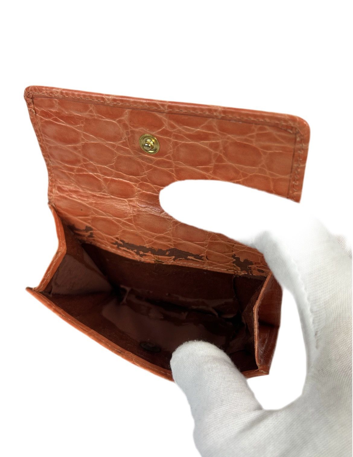 Salvatore Ferragamo Ferragamo Orange Leather Bifold Wallet Size ONE SIZE - 6 Thumbnail