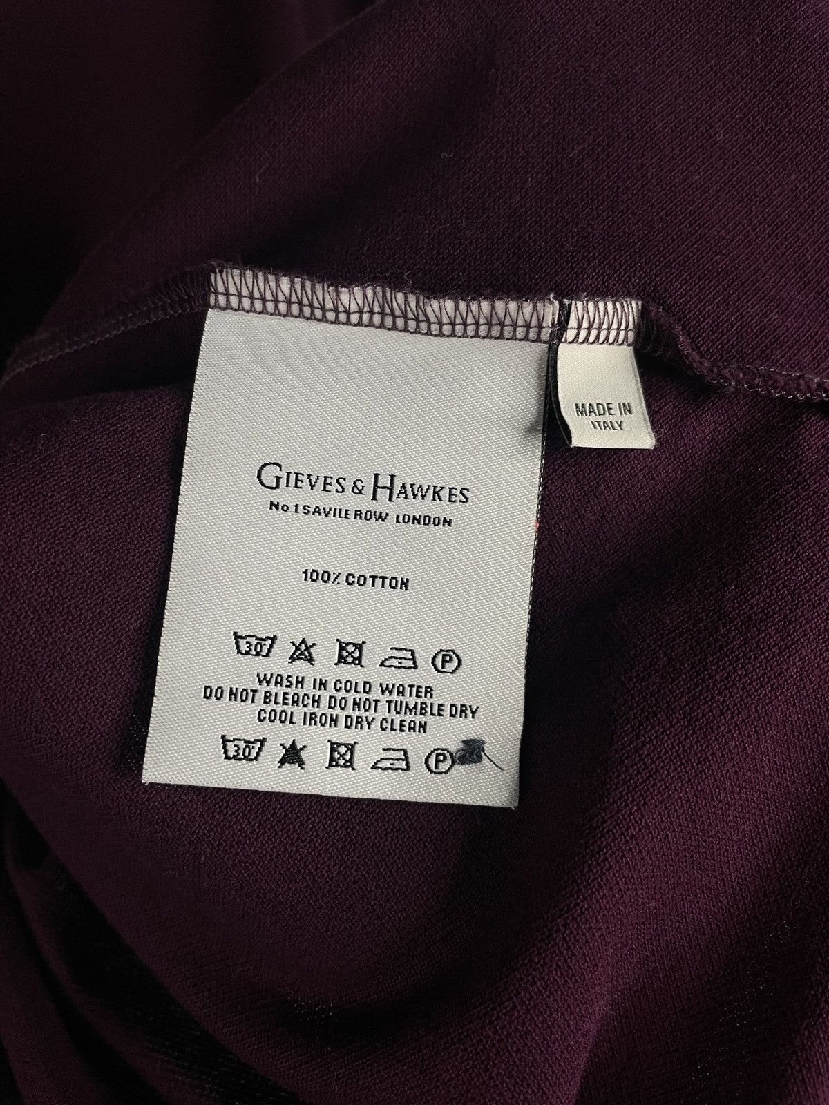 Designer × Gieves & Hawkes Gieves&Hawkes Burgundy Longsleeve Polo Old Money Luxury Size US L / EU 52-54 / 3 - 10 Thumbnail