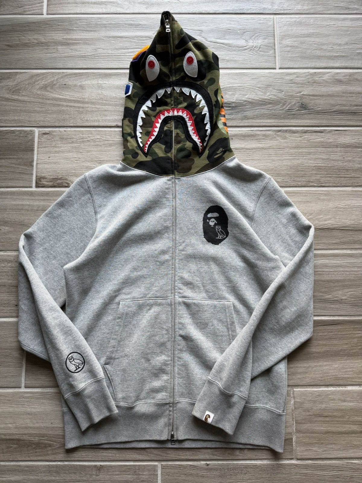 BAPE X OVO SHARK DS FULL ZIP RARE HOODIE BRAND NEW WITH TAGS