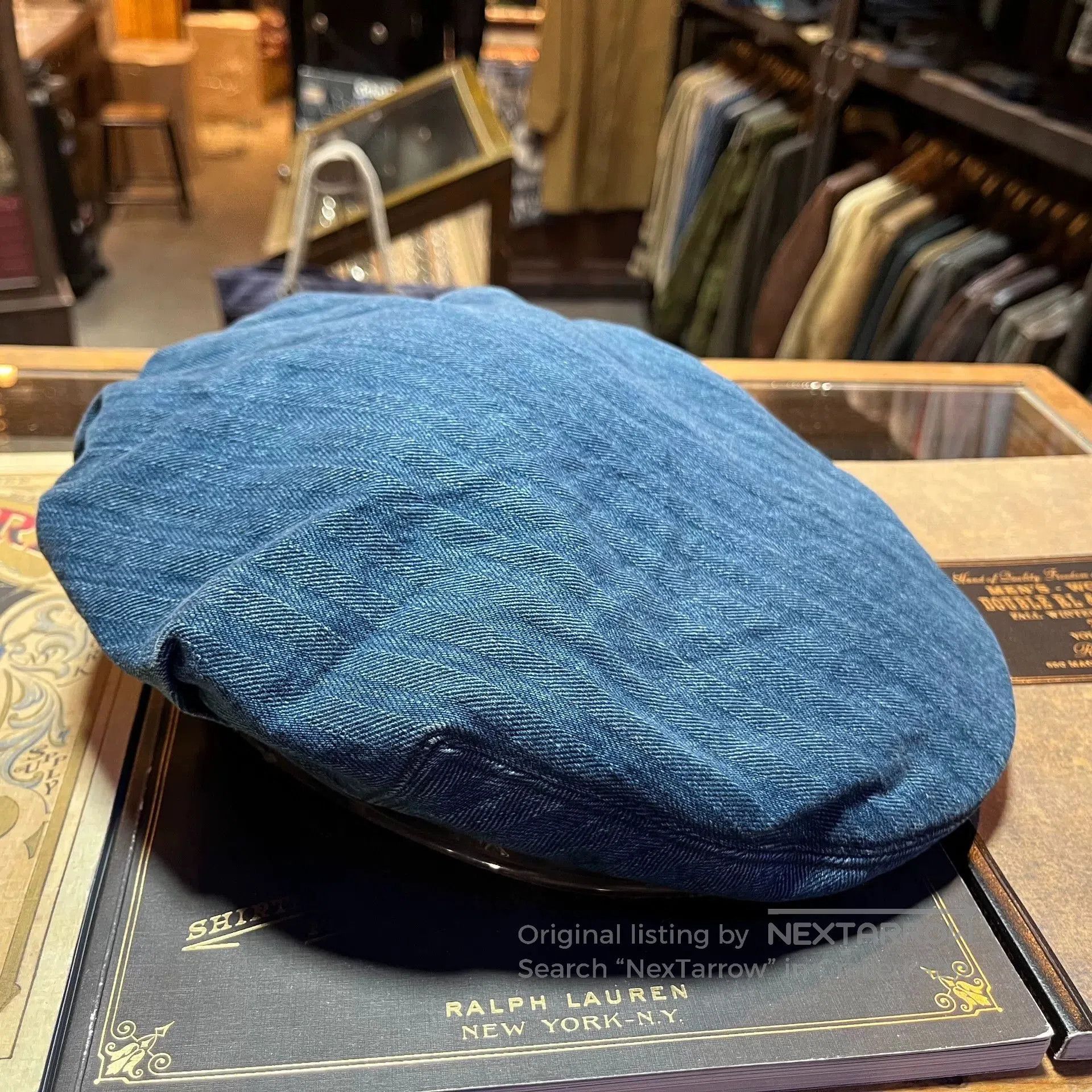RRL Ralph Lauren RRL Blue Dyed Striped Beret Hat. Size ONE SIZE - 2 Thumbnail