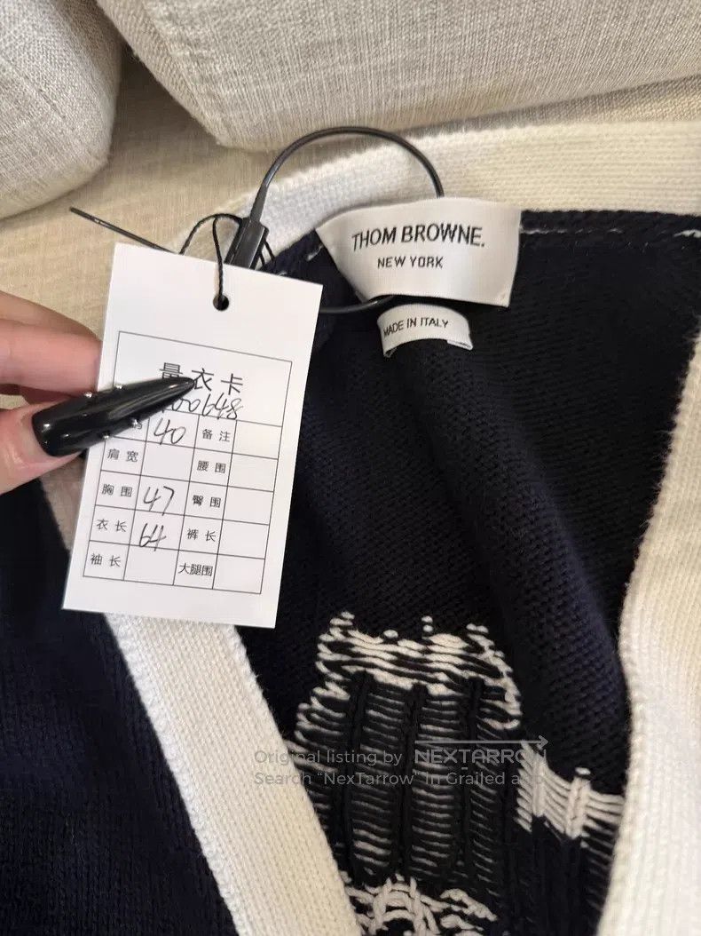 Thom Browne Thom Browne Color-Blocked Floral Open Cardigan Jacket Size US XXS / EU 40 - 5 Thumbnail