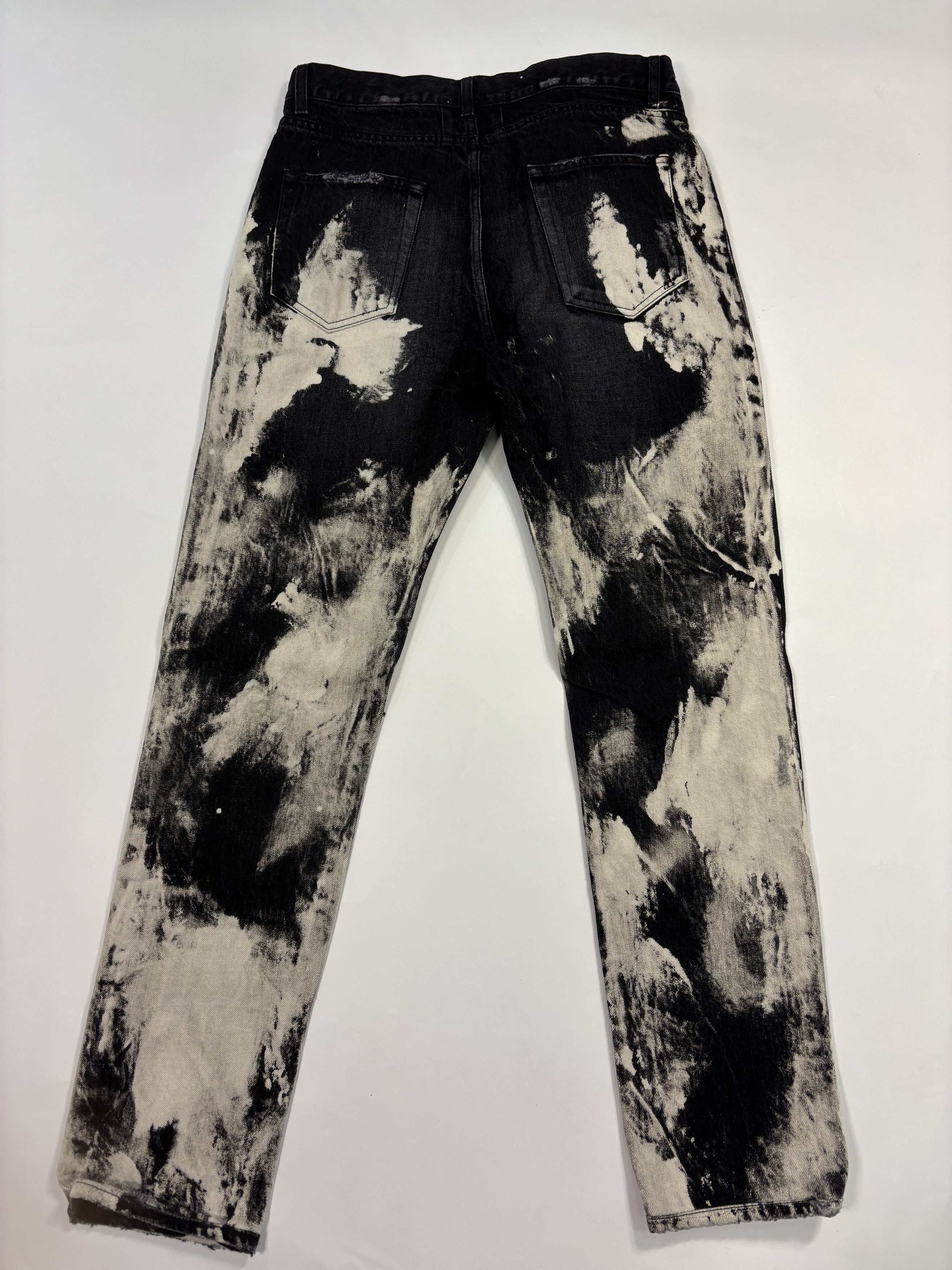 Saint Laurent Paris Saint Laurent Black & Grey Distressed Marble Pants Size US 32 / EU 48 - 4 Thumbnail