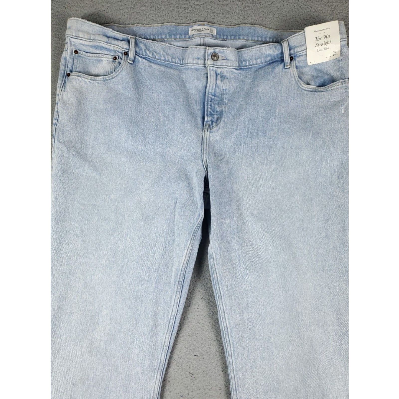 Abercrombie & Fitch Abercrombie & Fitch Jeans Womens Size 37 Blue Straight Leg Distressed Denim Pants Size 25" / US 0 / IT 36 - 2 Thumbnail