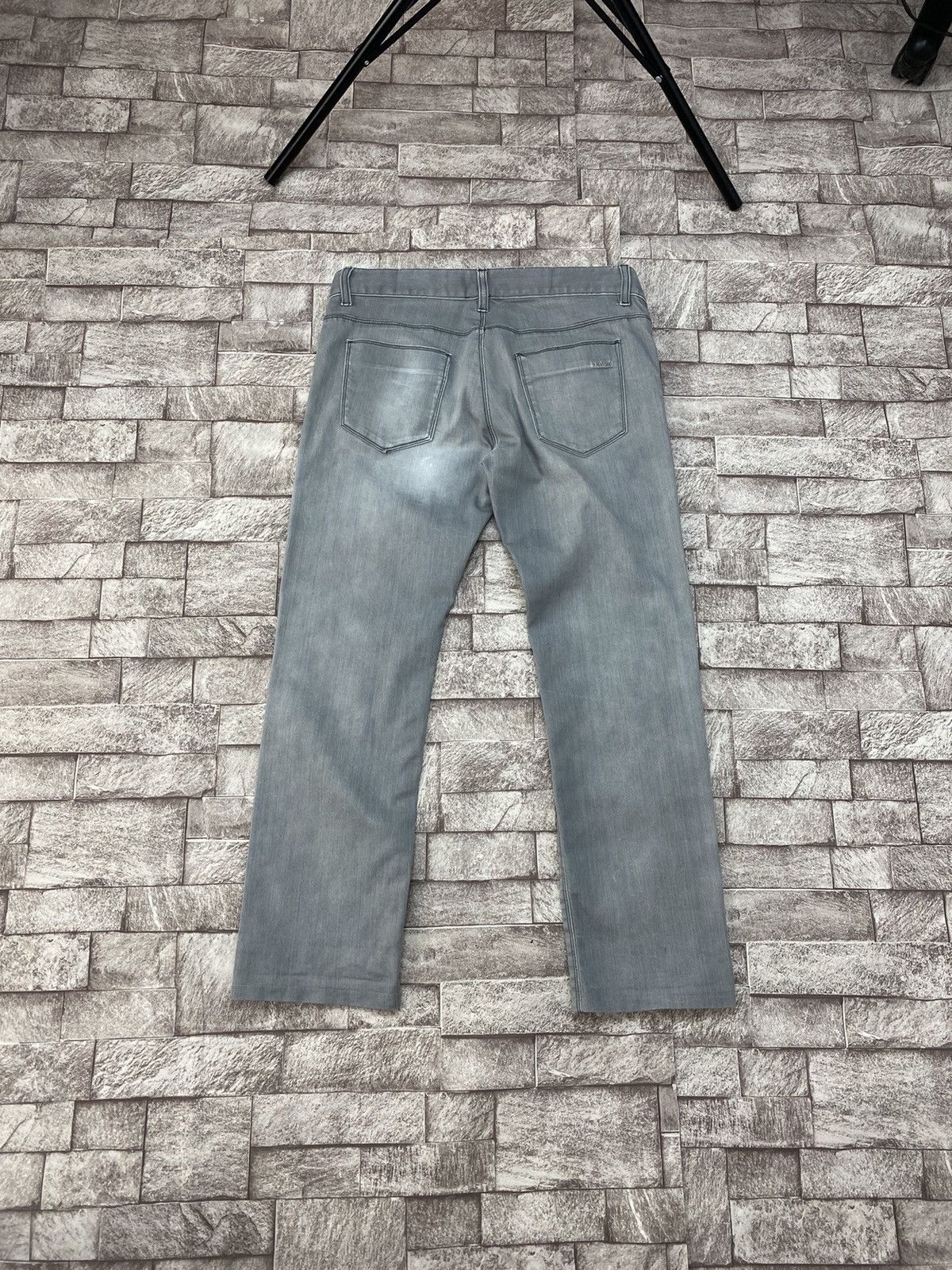 image of Prada Trousers Tapered Fit 33 Silver Tab in Grey, Men's