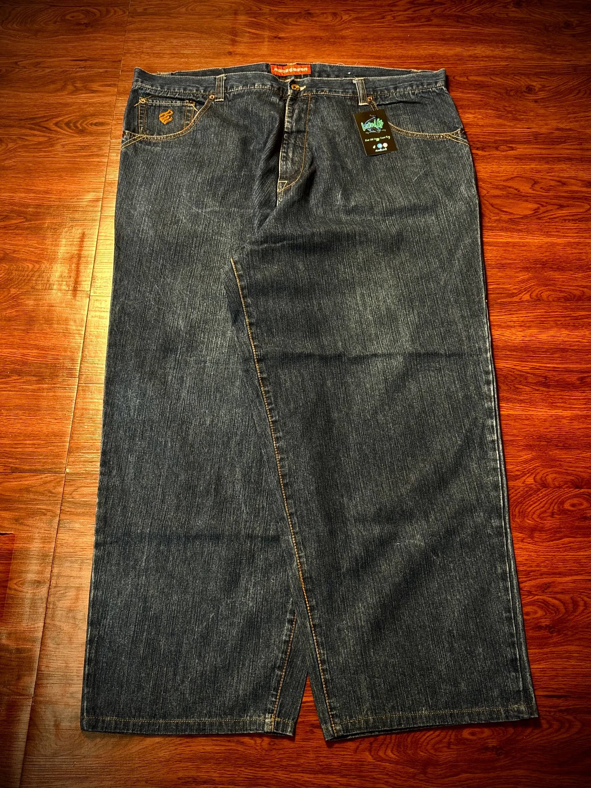 Rocawear Vintage Rocawear Blue Denim Wash Tribal Back hit Logo Jeans Size US 44 / EU 60 - 2 Thumbnail