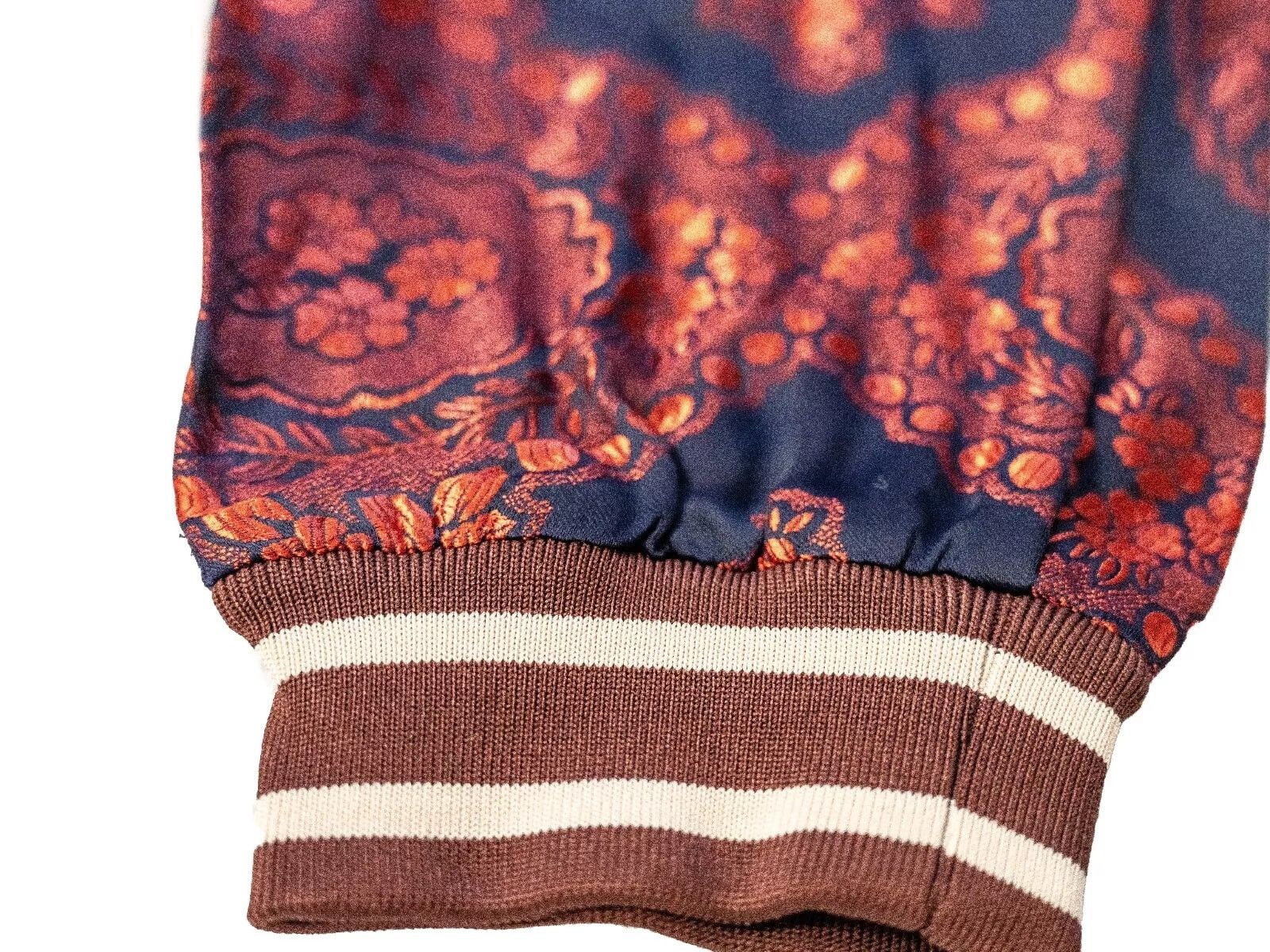 Gucci GUCCI Satin Brown Red Jacquard Track Suite Jacket Bomber Size US S / EU 44-46 / 1 - 4 Thumbnail