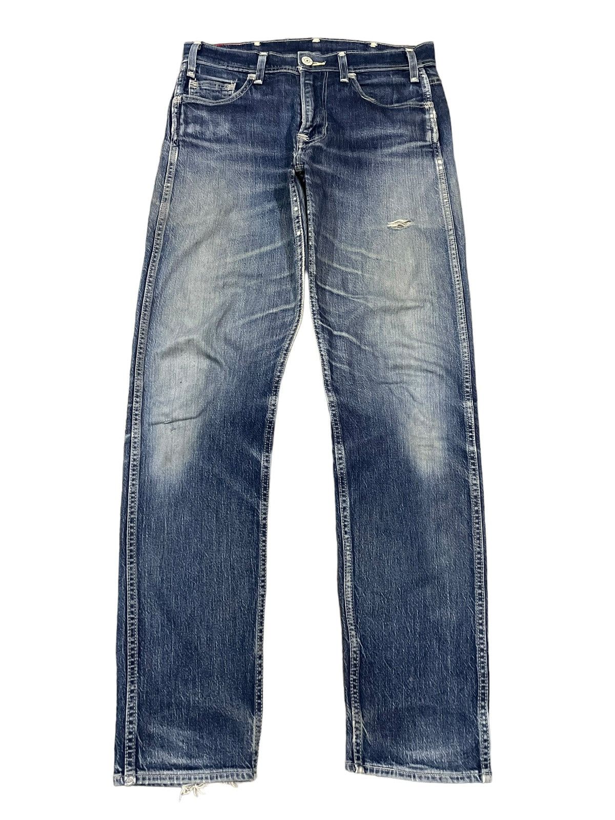 Levi's Vintage Levi’s Red 502 Blue Wash Grunge Style Ripped Jeans Size US 31 - 5 Thumbnail