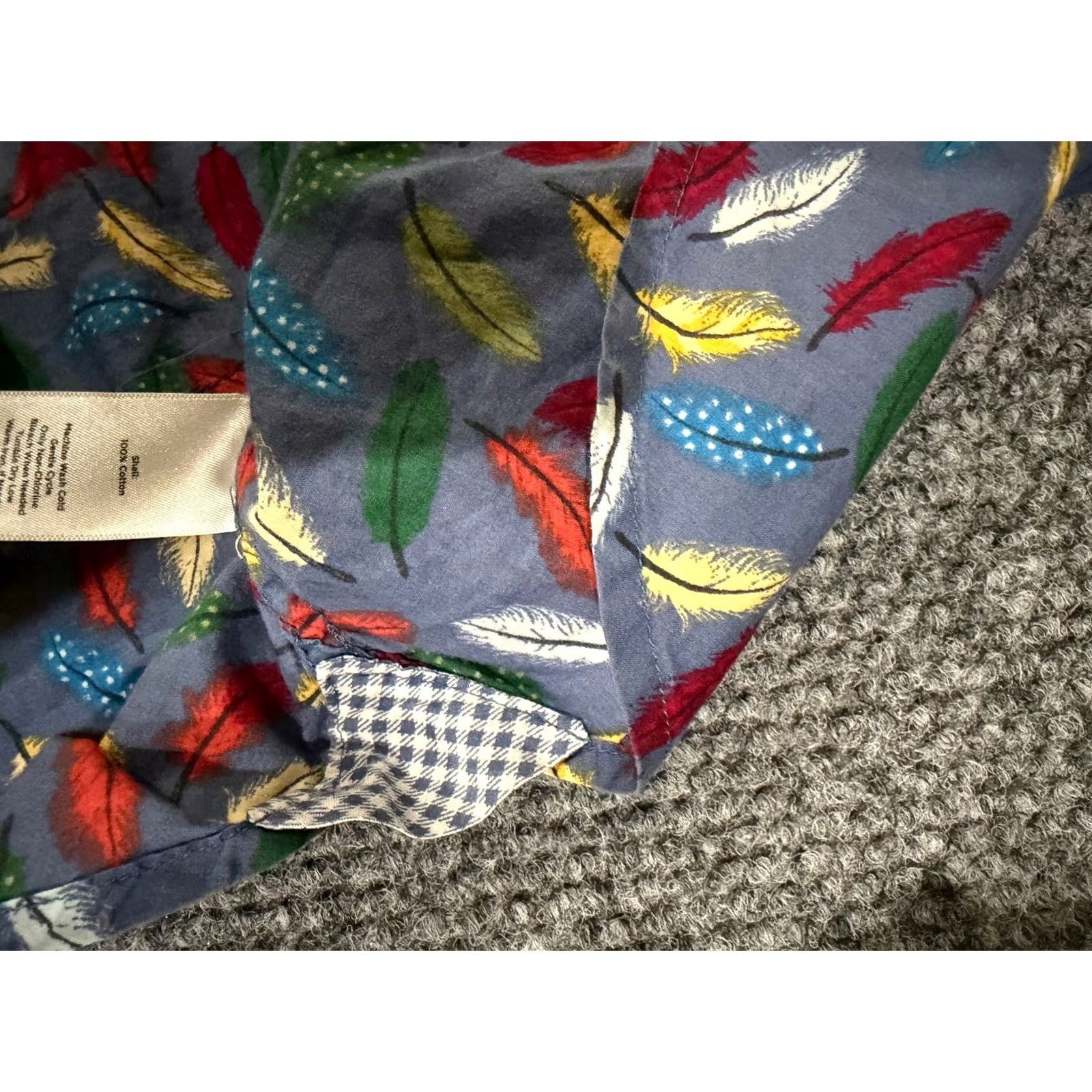 Talbots Talbots Blouse Shirt Womens PS Petite Blue Feather Print Long Sleeve Button Up Size S / US 4 / IT 40 - 6 Thumbnail