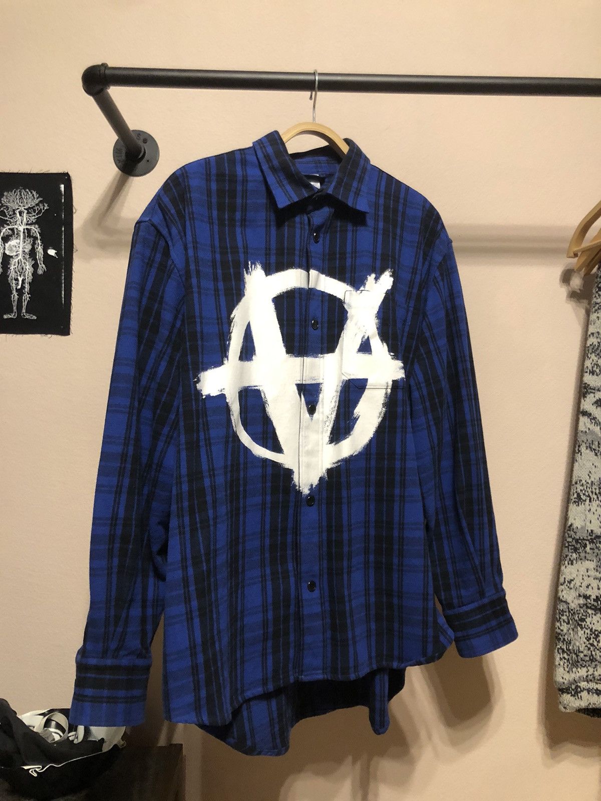 Vetements Vetements Anarchy flanell Shirt 'Blue Check' | Grailed